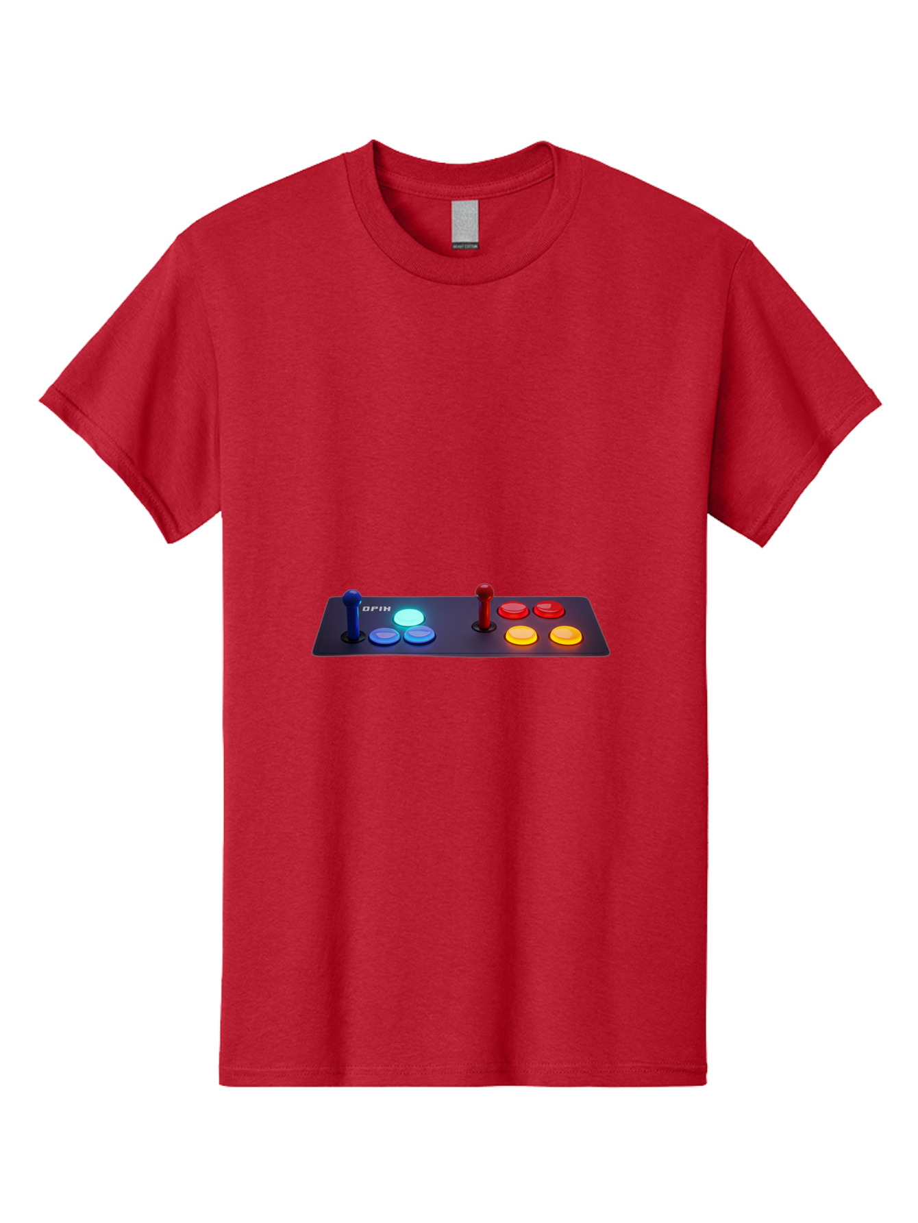Opix-Joystick Men'S Graphic Tee, 100% Cotton, Comfortable Casual Summer Wear, Machine Washable, Arcade Controller, Gaming Console, Joystick, Colorful Buttons, Retro Gaming, Gamepad, Opix Brand, Gaming Accessories, Controller Layout, Bab054 15