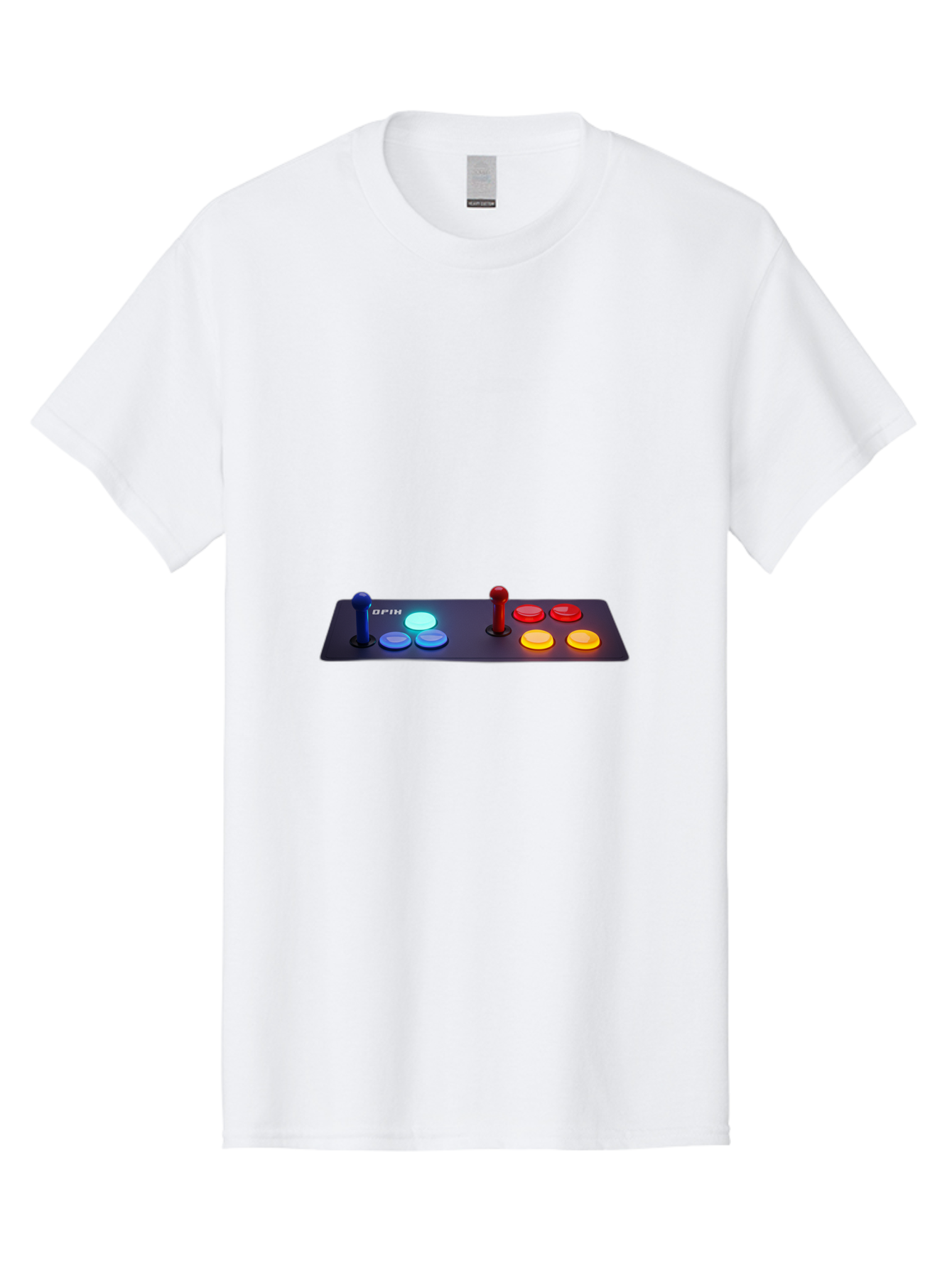 Opix-Joystick Men'S Graphic Tee, 100% Cotton, Comfortable Casual Summer Wear, Machine Washable, Arcade Controller, Gaming Console, Joystick, Colorful Buttons, Retro Gaming, Gamepad, Opix Brand, Gaming Accessories, Controller Layout, Bab054 23