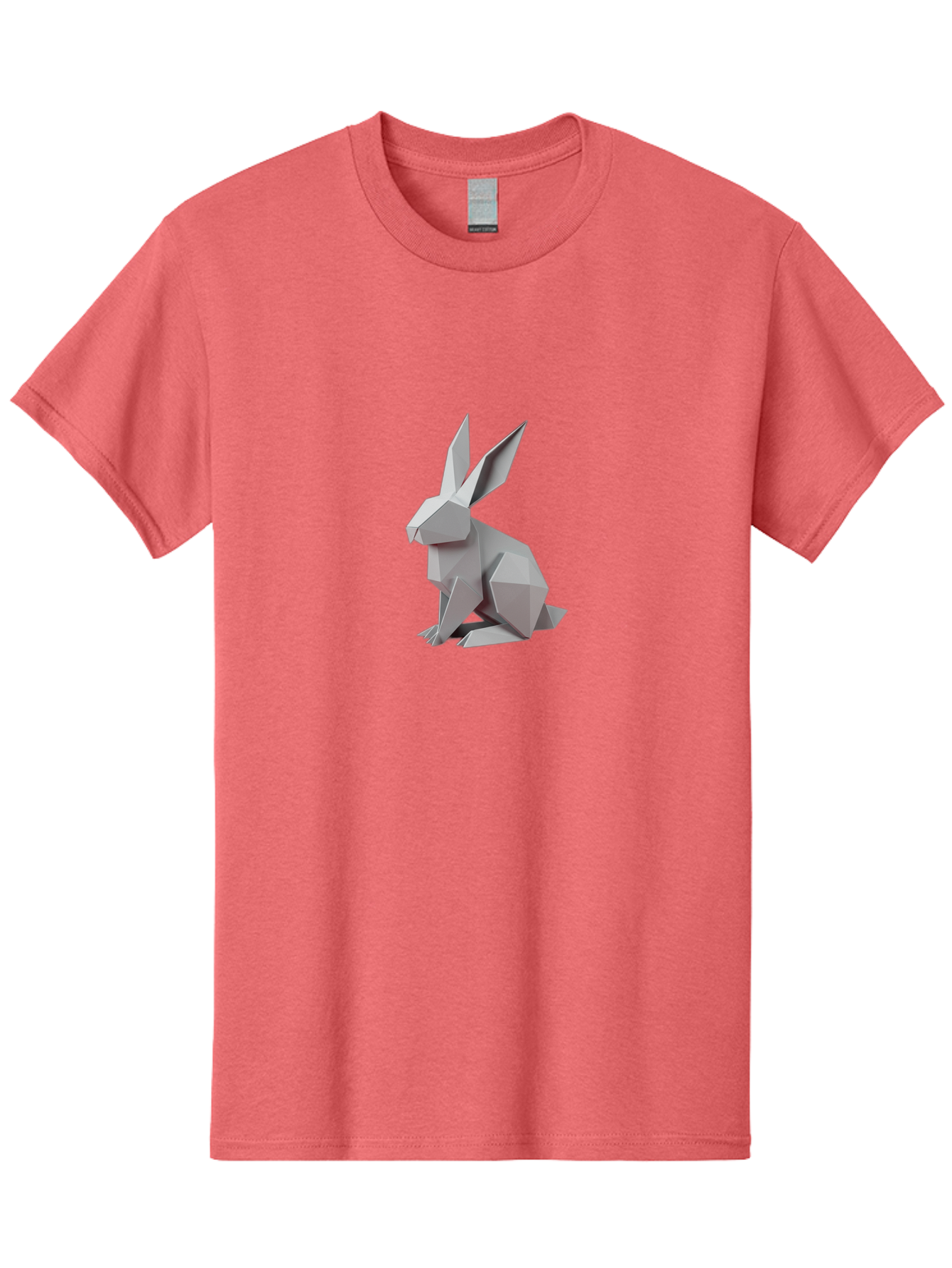 Origami-Rabbit Men'S Graphic Tee, 100% Cotton, Comfortable Casual Summer Wear, Machine Washable, Origami Rabbit, Geometric Art, Paper Folding, 3D Model, Minimalist Design, Rabbit Sculpture, Modern Art, Creative Craft Bab057 3