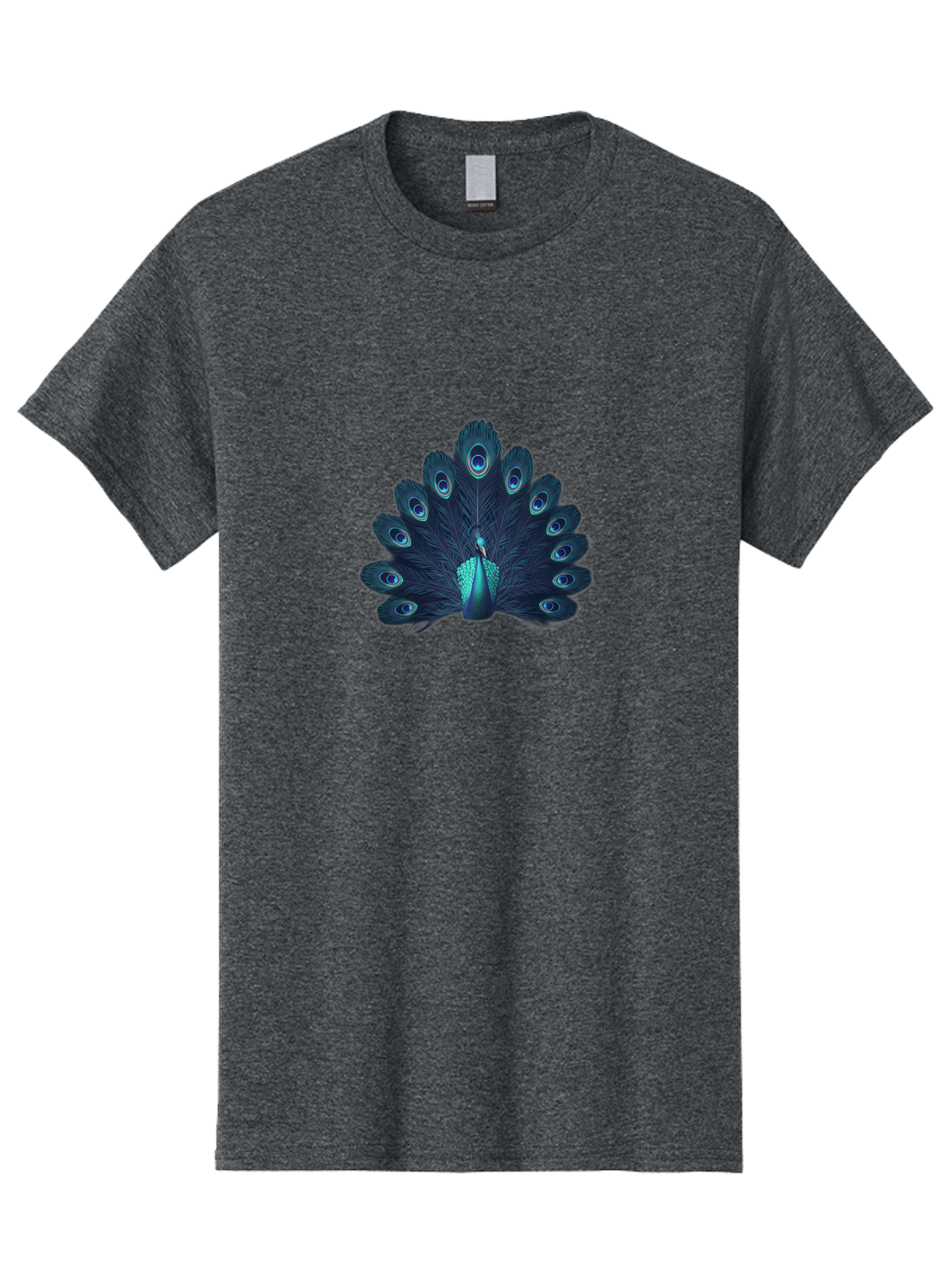 Peacock-10 Men'S Graphic Tee, 100% Cotton, Comfortable Casual Summer Wear, Machine Washable, Peacock Spreading Its Feathers, Blue Eyespots, Vibrant Plumage, Majestic Bird, Iridescent Colors, Natural Beauty, Exotic Wildlife, Stunning Display Bab071 17