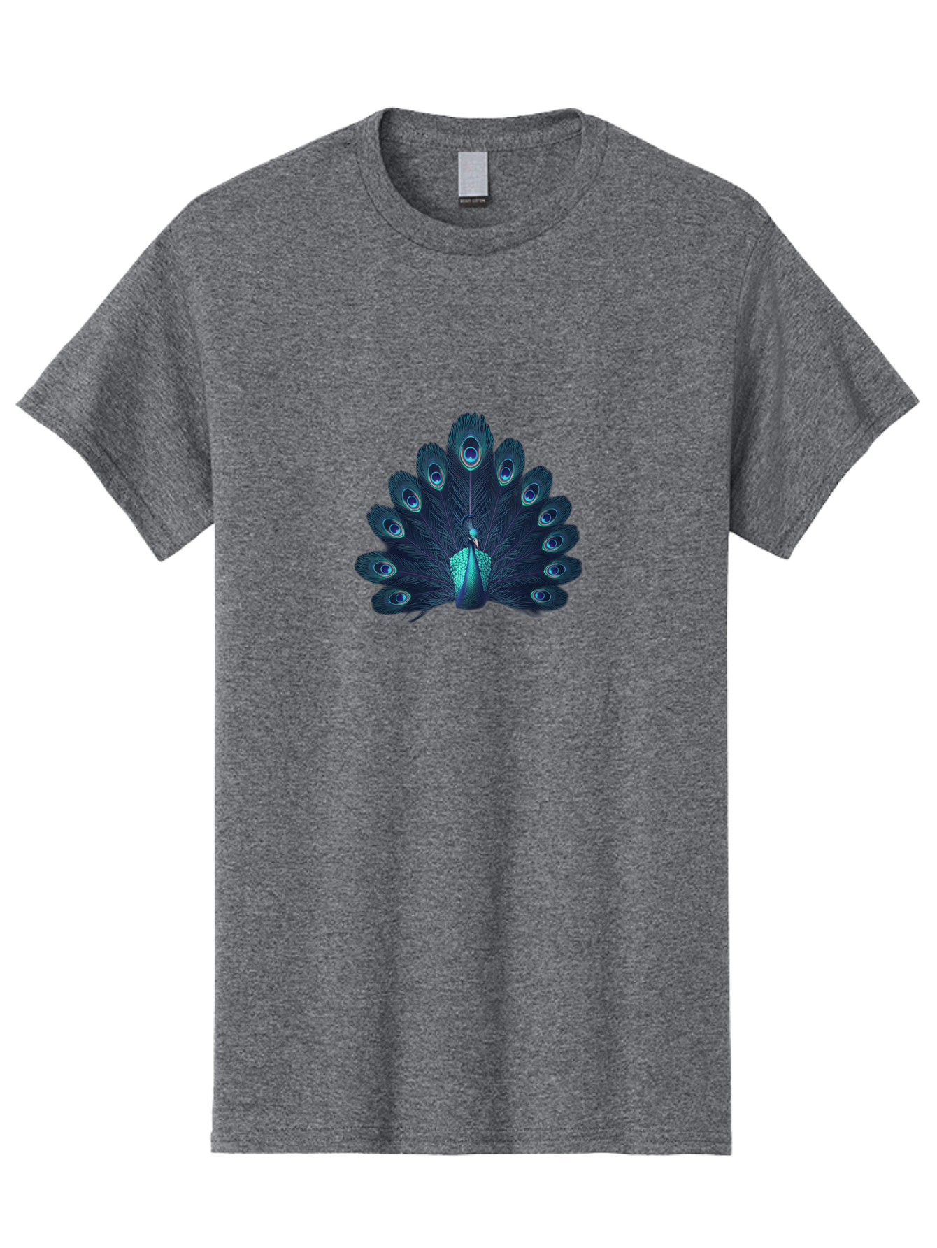 Peacock-10 Men'S Graphic Tee, 100% Cotton, Comfortable Casual Summer Wear, Machine Washable, Peacock Spreading Its Feathers, Blue Eyespots, Vibrant Plumage, Majestic Bird, Iridescent Colors, Natural Beauty, Exotic Wildlife, Stunning Display Bab071 29
