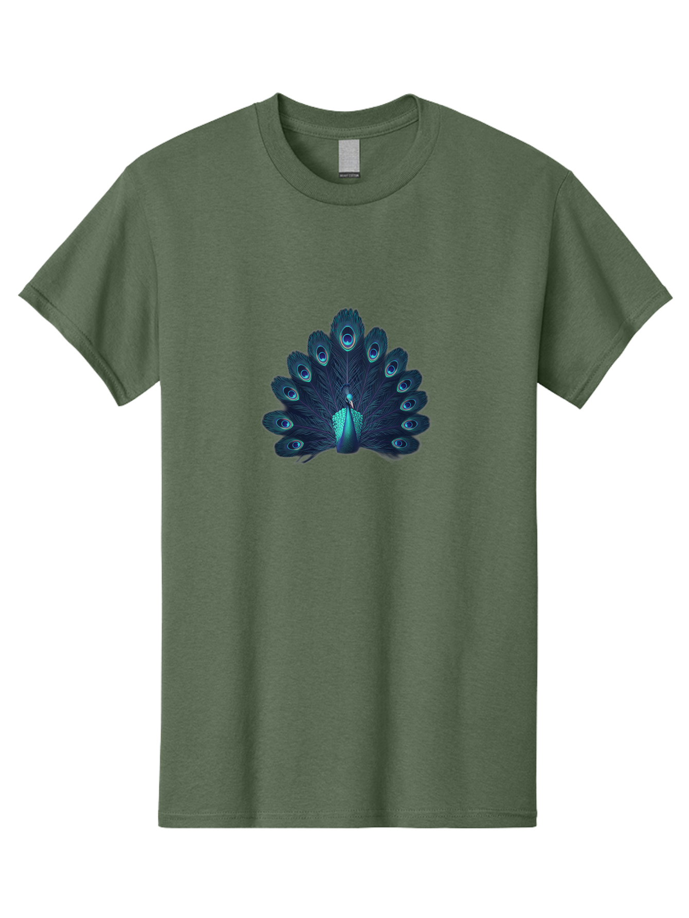 Peacock-10 Men'S Graphic Tee, 100% Cotton, Comfortable Casual Summer Wear, Machine Washable, Peacock Spreading Its Feathers, Blue Eyespots, Vibrant Plumage, Majestic Bird, Iridescent Colors, Natural Beauty, Exotic Wildlife, Stunning Display Bab071 13