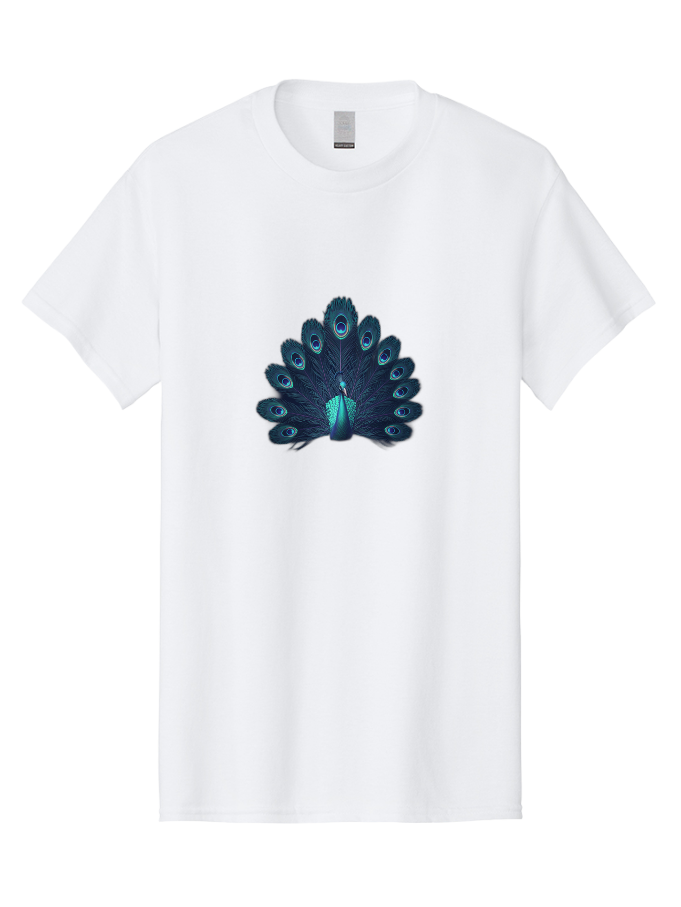 Peacock-10 Men'S Graphic Tee, 100% Cotton, Comfortable Casual Summer Wear, Machine Washable, Peacock Spreading Its Feathers, Blue Eyespots, Vibrant Plumage, Majestic Bird, Iridescent Colors, Natural Beauty, Exotic Wildlife, Stunning Display Bab071 19