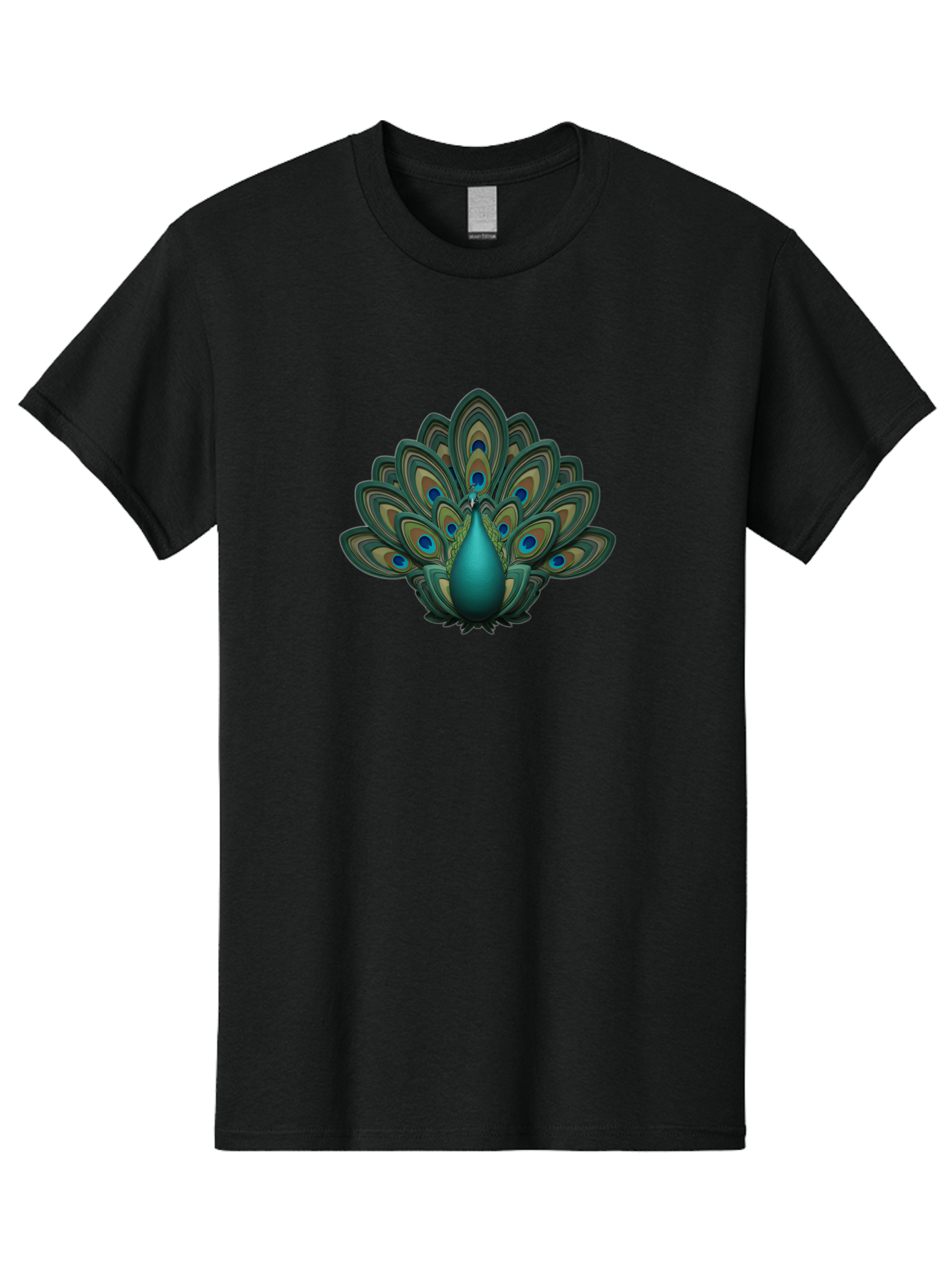 Peacock-12 Men'S Graphic Tee, 100% Cotton, Comfortable Casual Summer Wear, Machine Washable, Peacock Spreading Feathers, Blue Eyespots, Vibrant Plumage, Exotic Bird, Natural Beauty, Colorful Display, Majestic Creature, Bird Watching, Bab073 5