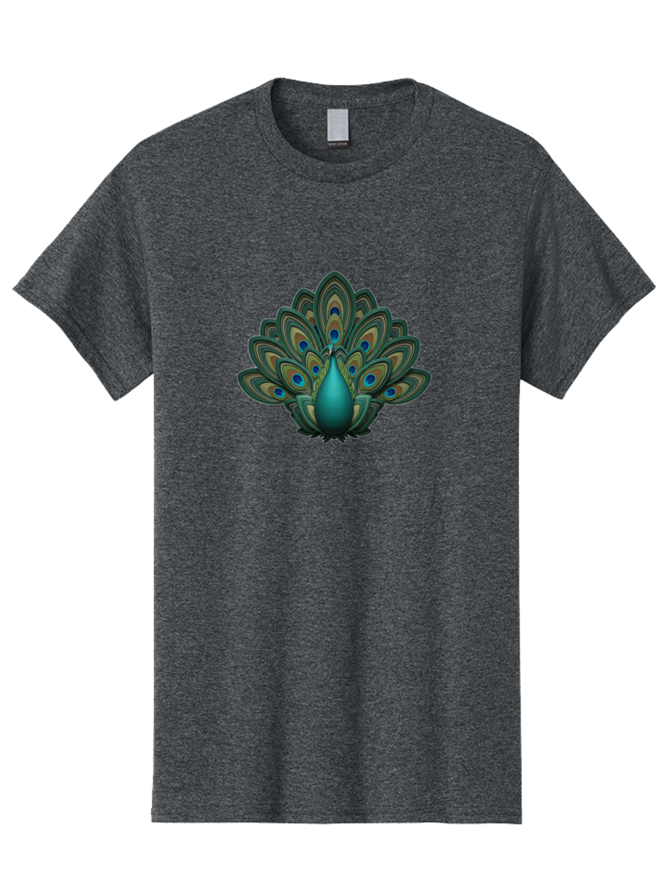 Peacock-12 Men'S Graphic Tee, 100% Cotton, Comfortable Casual Summer Wear, Machine Washable, Peacock Spreading Feathers, Blue Eyespots, Vibrant Plumage, Exotic Bird, Natural Beauty, Colorful Display, Majestic Creature, Bird Watching, Bab073 3