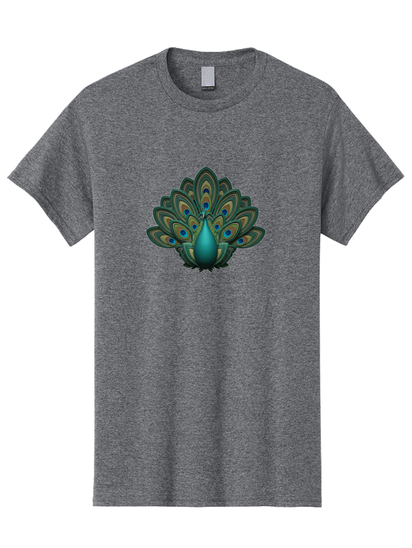 Peacock-12 Men'S Graphic Tee, 100% Cotton, Comfortable Casual Summer Wear, Machine Washable, Peacock Spreading Feathers, Blue Eyespots, Vibrant Plumage, Exotic Bird, Natural Beauty, Colorful Display, Majestic Creature, Bird Watching, Bab073 17