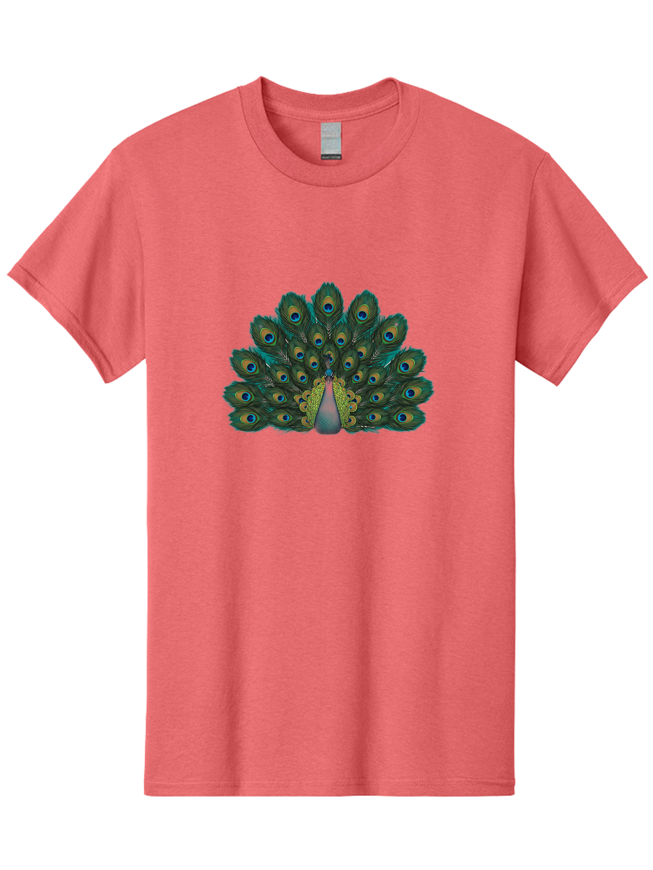 Peacock-13 Men'S Graphic Tee, 100% Cotton, Comfortable Casual Summer Wear, Machine Washable, Peacock With Spread Tail, Vibrant Plumage, Blue And Green Feathers, Eye Spots, Majestic Bird, Exotic Creature, Beautiful Display, Nature'S Artistry, Bab074 1
