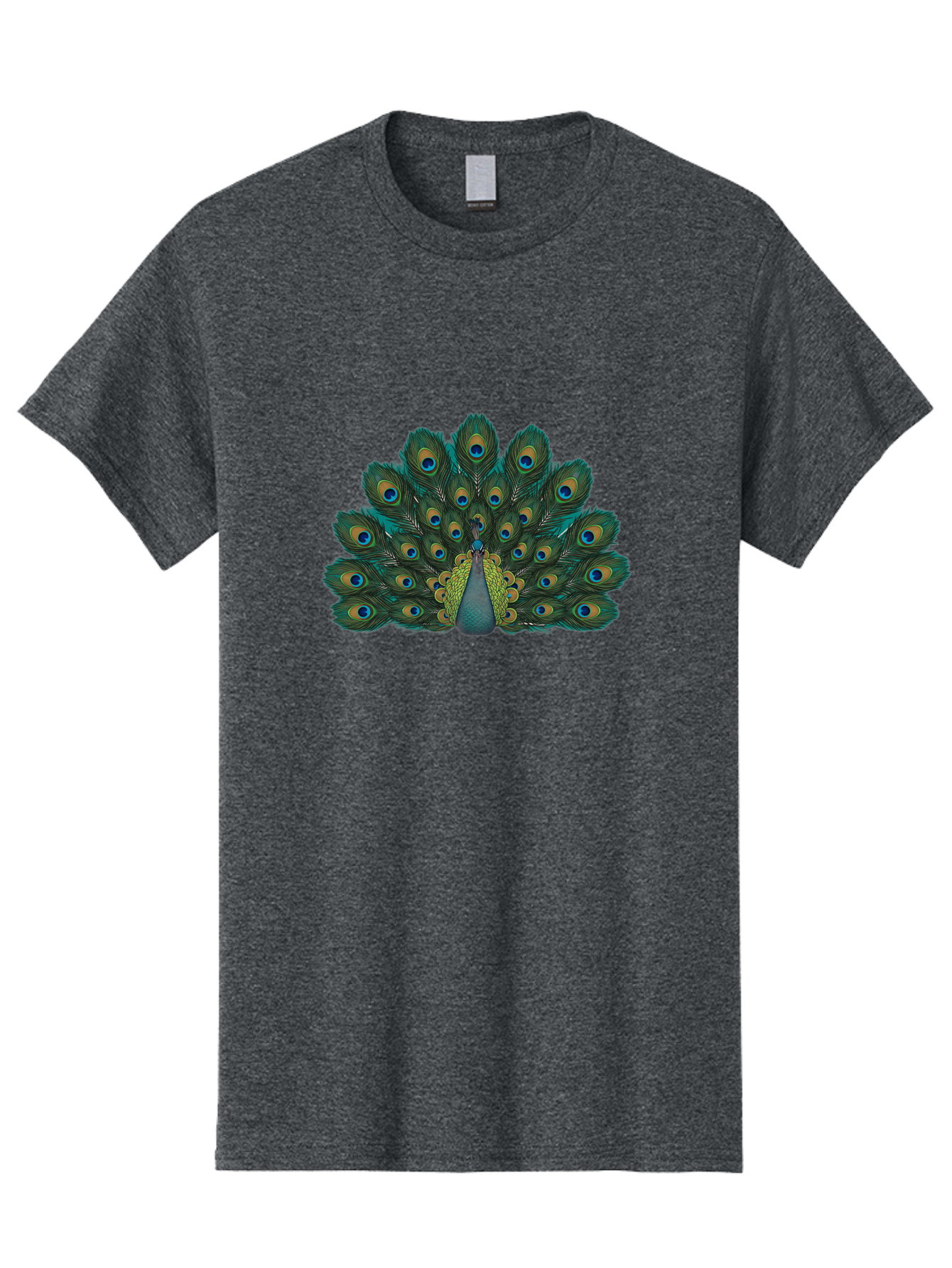 Peacock-13 Men'S Graphic Tee, 100% Cotton, Comfortable Casual Summer Wear, Machine Washable, Peacock With Spread Tail, Vibrant Plumage, Blue And Green Feathers, Eye Spots, Majestic Bird, Exotic Creature, Beautiful Display, Nature'S Artistry, Bab074 7