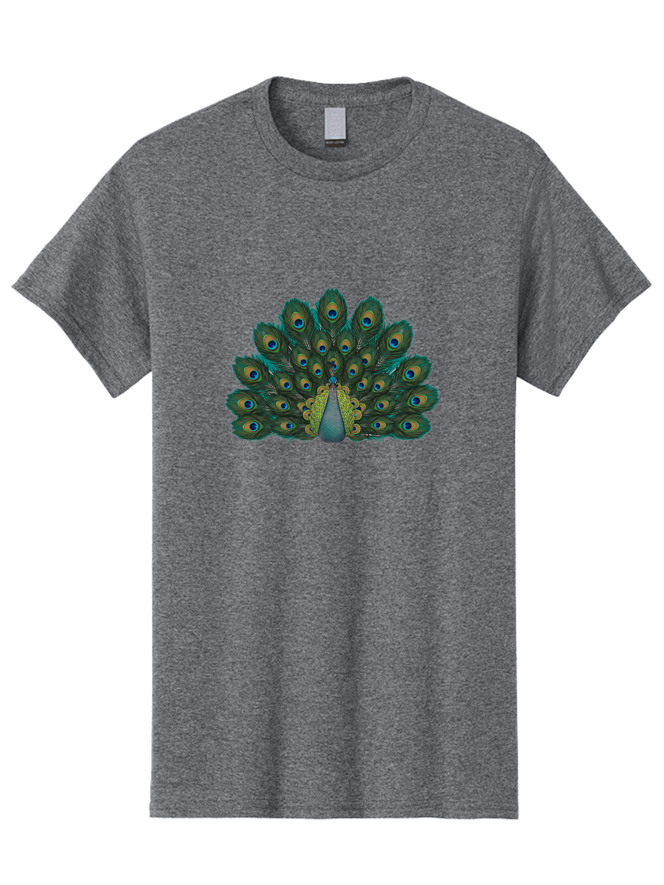 Peacock-13 Men'S Graphic Tee, 100% Cotton, Comfortable Casual Summer Wear, Machine Washable, Peacock With Spread Tail, Vibrant Plumage, Blue And Green Feathers, Eye Spots, Majestic Bird, Exotic Creature, Beautiful Display, Nature'S Artistry, Bab074 15