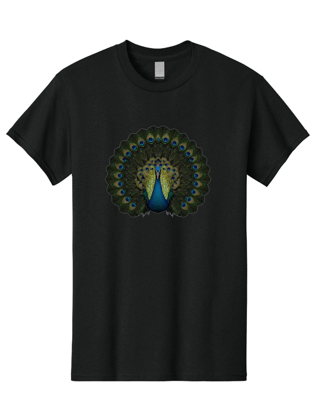 Peacock-15 Men'S Graphic Tee, 100% Cotton, Comfortable Casual Summer Wear, Machine Washable, Blue Peacock, Vibrant Plumage, Eye-Catching Display, Majestic Feathers, Regal Bird, Stunning Colors, Intricate Patterns, Blue And Gold Hues, Bab076 11