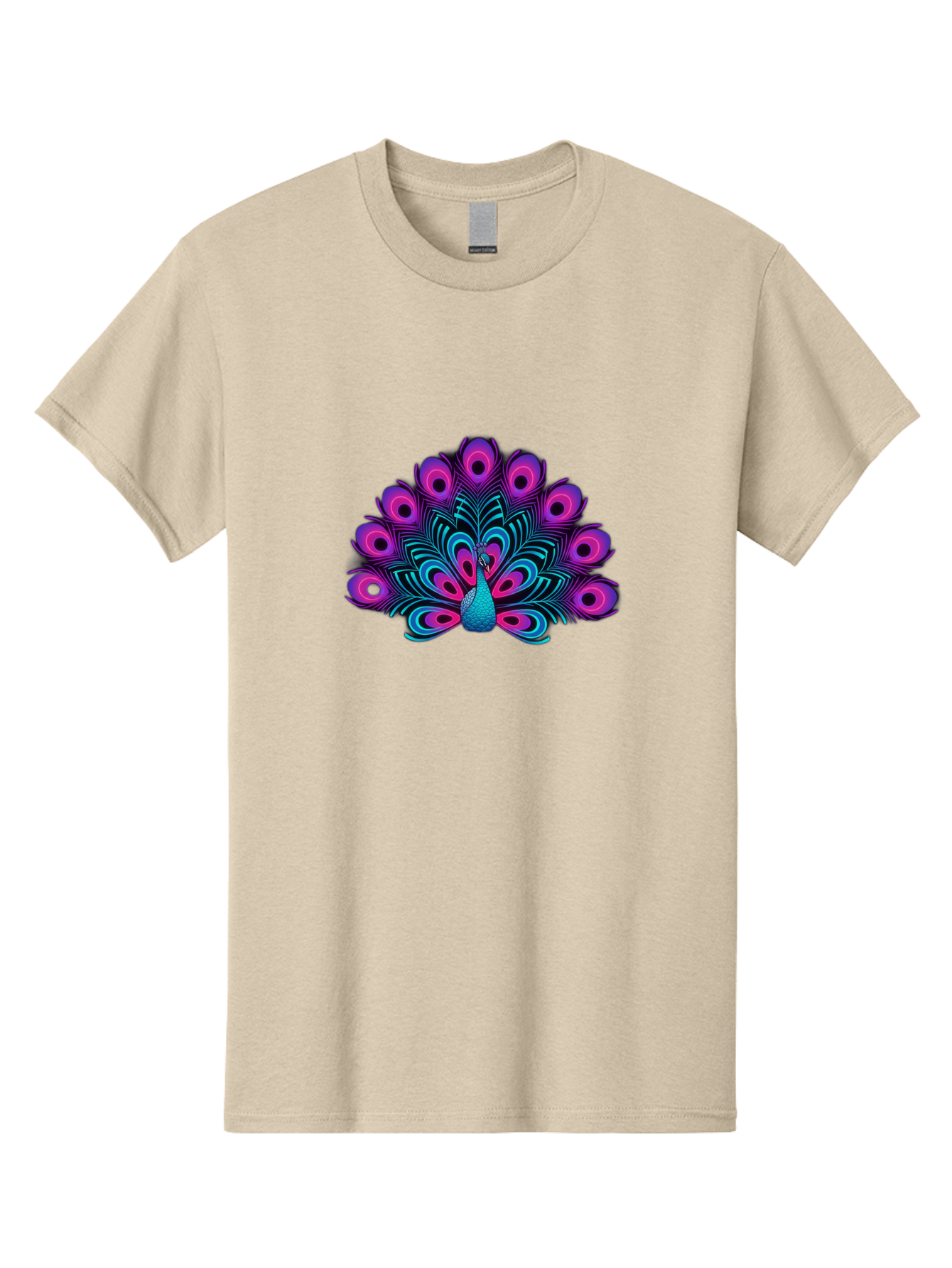 Peacock-16 Men'S Graphic Tee, 100% Cotton, Comfortable Casual Summer Wear, Machine Washable, Peacock Displaying Feathers, Vibrant Plumage, Blue And Purple Hues, Eye-Catching Pattern, Majestic Bird, Colorful Illustration, Intricate Design, Bab077 27