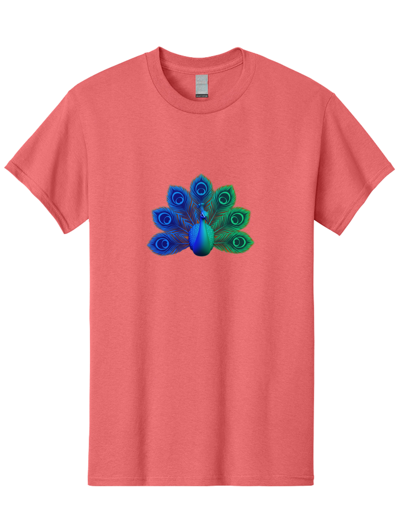 Peacock-18 Men'S Graphic Tee, 100% Cotton, Comfortable Casual Summer Wear, Machine Washable, Peacock Display, Vibrant Feathers, Blue Plumage, Colorful Bird, Majestic Creature, Iridescent Colors, Eye Spots, Feathered Beauty Bab079 17