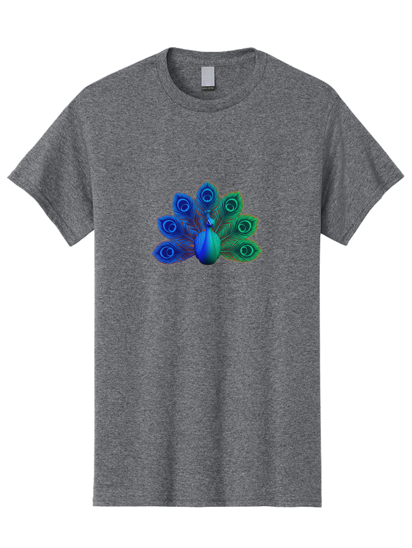 Peacock-18 Men'S Graphic Tee, 100% Cotton, Comfortable Casual Summer Wear, Machine Washable, Peacock Display, Vibrant Feathers, Blue Plumage, Colorful Bird, Majestic Creature, Iridescent Colors, Eye Spots, Feathered Beauty Bab079 23