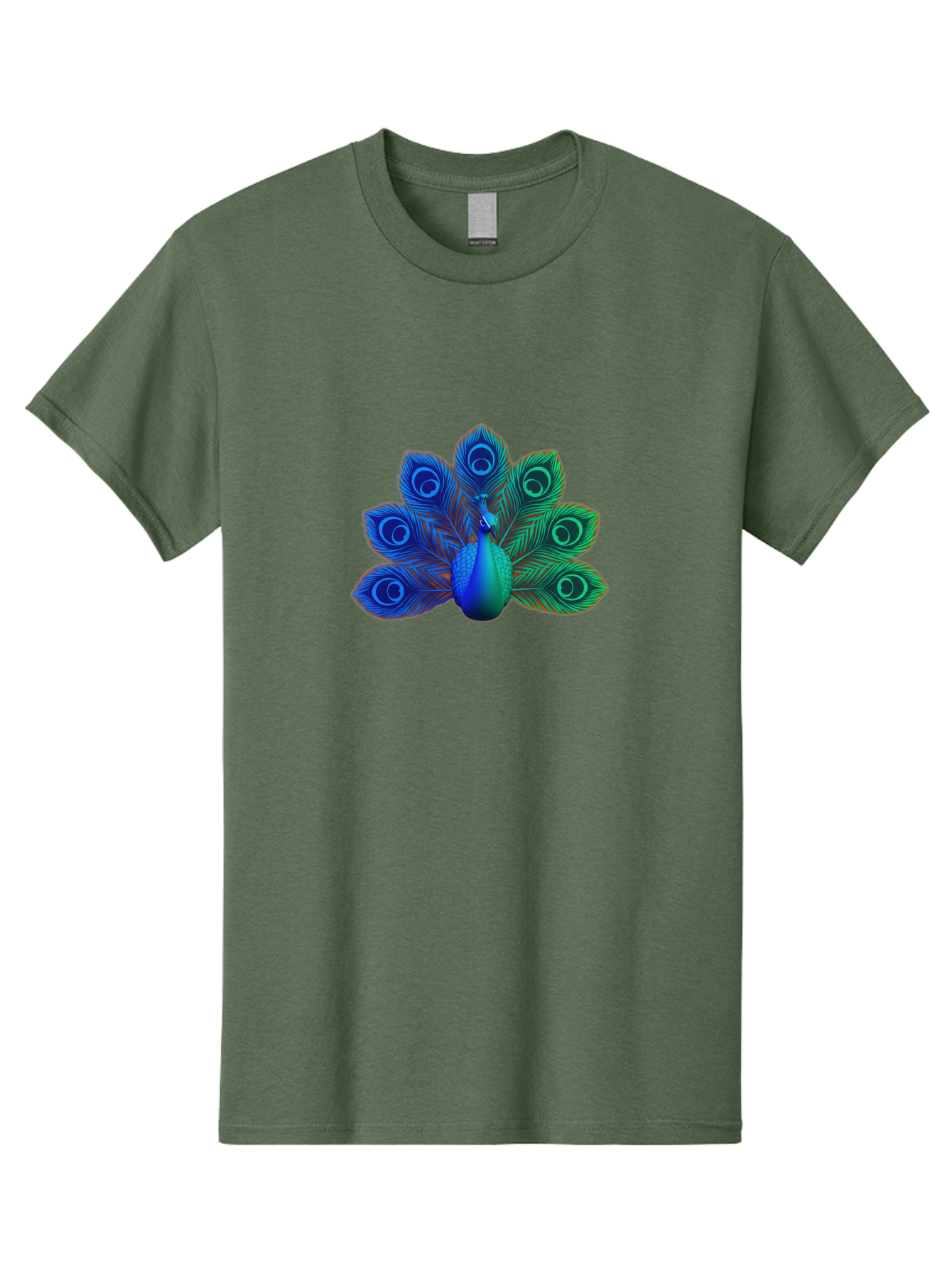 Peacock-18 Men'S Graphic Tee, 100% Cotton, Comfortable Casual Summer Wear, Machine Washable, Peacock Display, Vibrant Feathers, Blue Plumage, Colorful Bird, Majestic Creature, Iridescent Colors, Eye Spots, Feathered Beauty Bab079 15