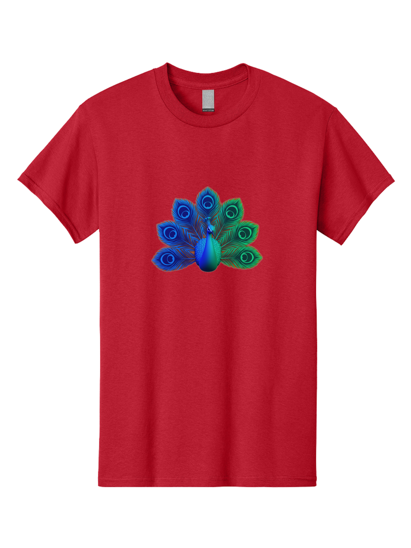 Peacock-18 Men'S Graphic Tee, 100% Cotton, Comfortable Casual Summer Wear, Machine Washable, Peacock Display, Vibrant Feathers, Blue Plumage, Colorful Bird, Majestic Creature, Iridescent Colors, Eye Spots, Feathered Beauty Bab079 3