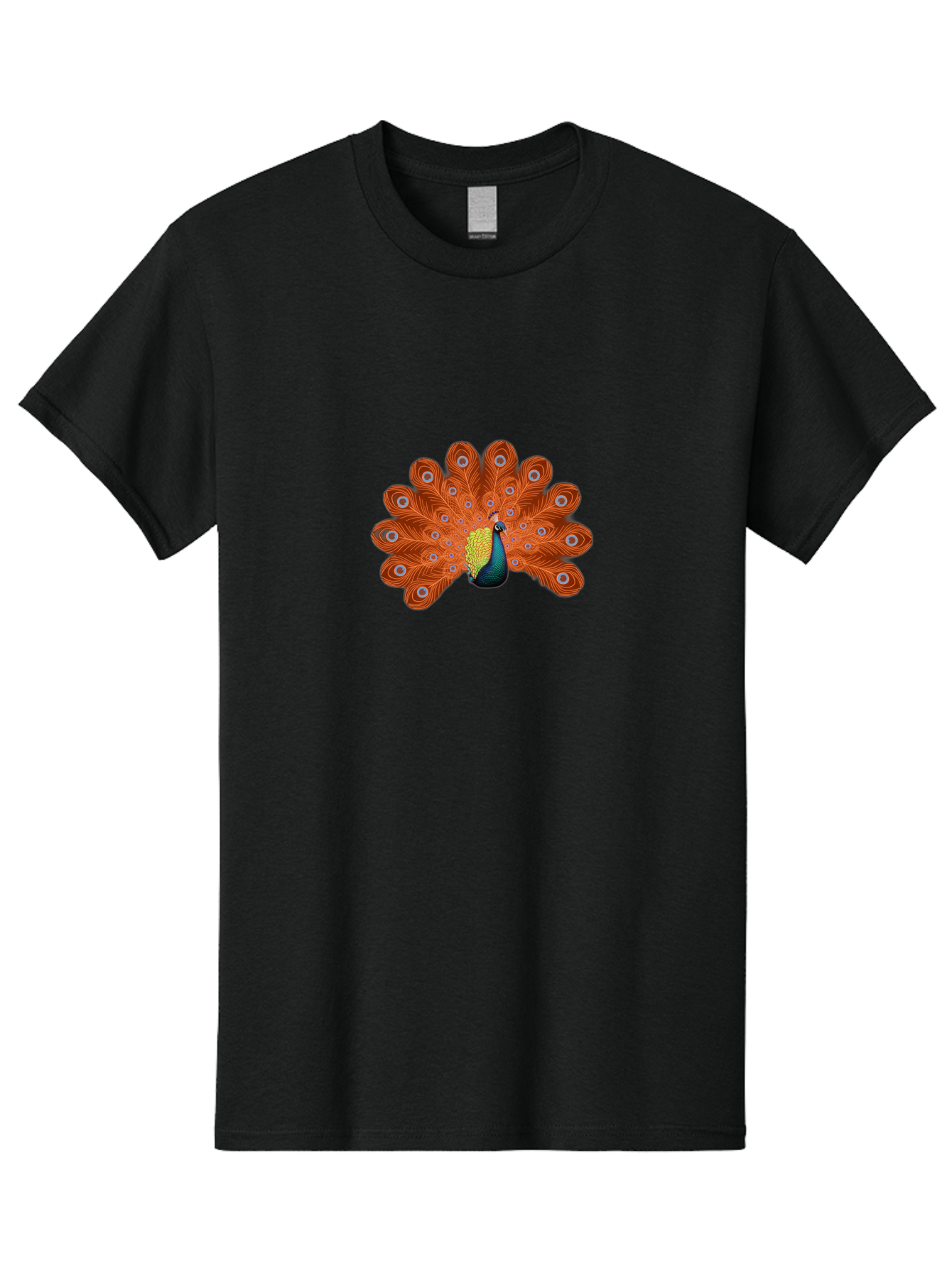 Peacock-20 Men'S Graphic Tee, 100% Cotton, Comfortable Casual Summer Wear, Machine Washable, Vibrant Peacock, Colorful Plumage, Orange Feathers, Blue And Yellow Body, Majestic Bird, Eye-Catching Display, Natural Beauty, Wildlife, Exotic Bird Bab082 23
