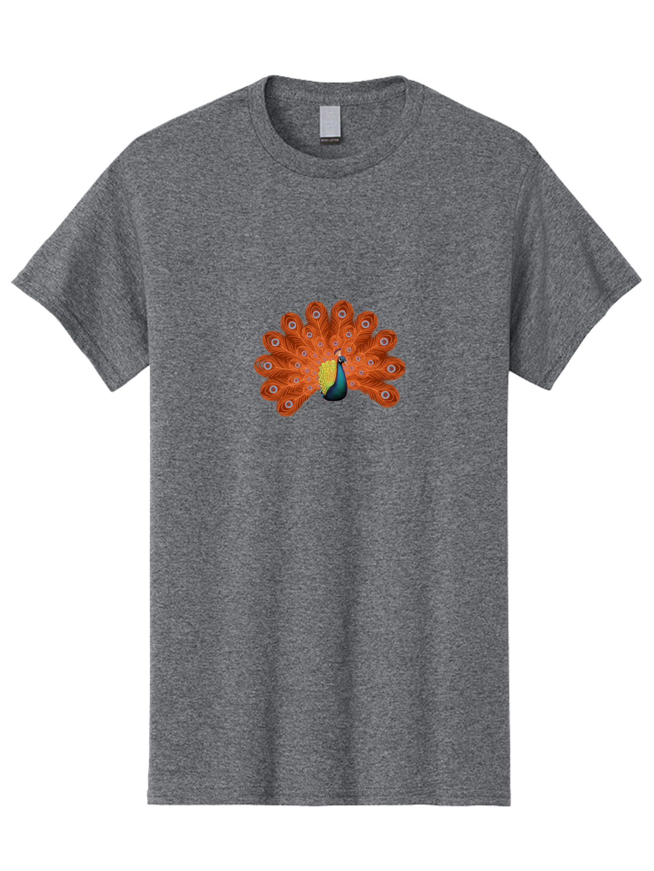 Peacock-20 Men'S Graphic Tee, 100% Cotton, Comfortable Casual Summer Wear, Machine Washable, Vibrant Peacock, Colorful Plumage, Orange Feathers, Blue And Yellow Body, Majestic Bird, Eye-Catching Display, Natural Beauty, Wildlife, Exotic Bird Bab082 7