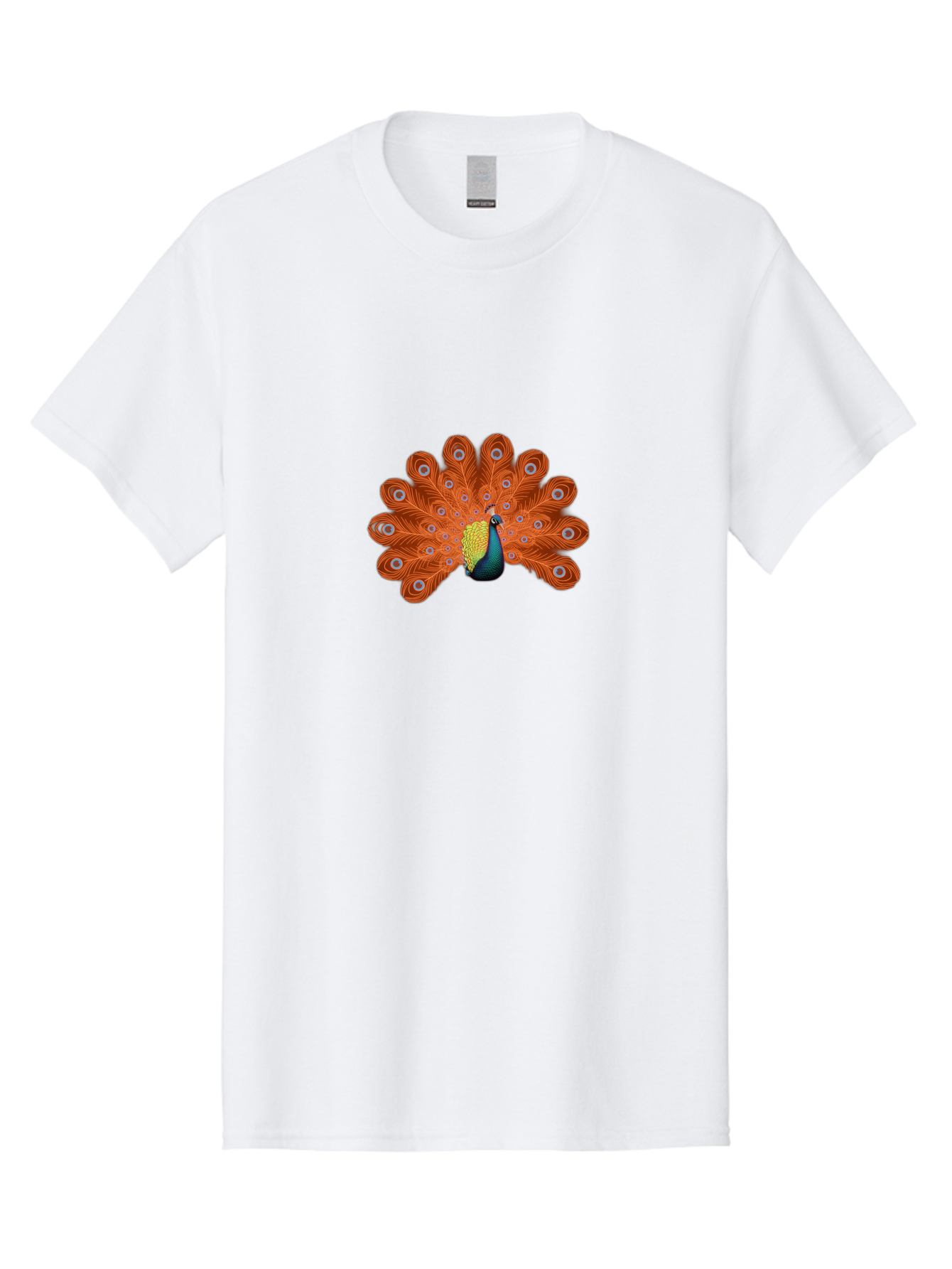 Peacock-20 Men'S Graphic Tee, 100% Cotton, Comfortable Casual Summer Wear, Machine Washable, Vibrant Peacock, Colorful Plumage, Orange Feathers, Blue And Yellow Body, Majestic Bird, Eye-Catching Display, Natural Beauty, Wildlife, Exotic Bird Bab082 19