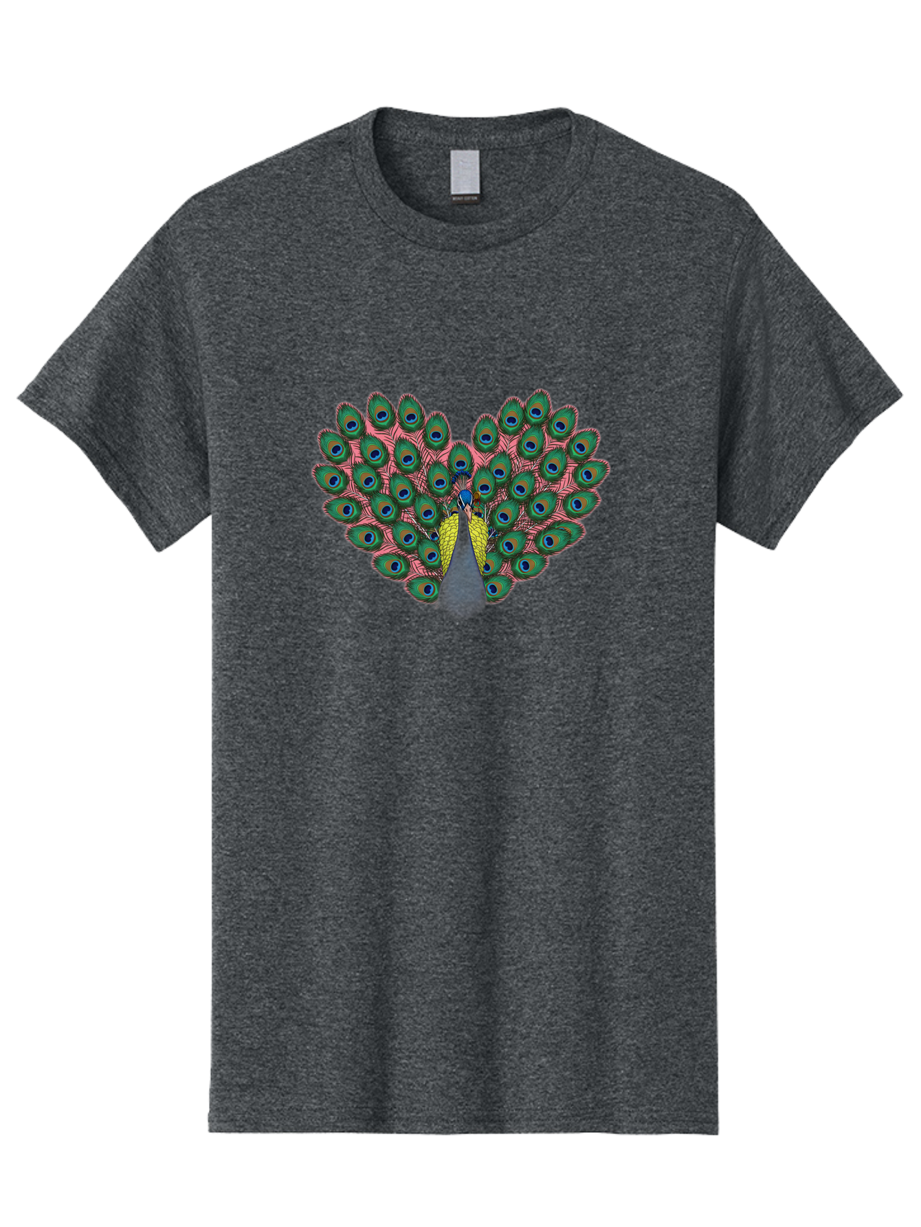 Peacock-22 Men'S Graphic Tee, 100% Cotton, Comfortable Casual Summer Wear, Machine Washable, Peacock Spreading Tail, Colorful Plumage, Vibrant Feathers, Blue Eyespots, Green And Pink Hues, Majestic Bird, Proud Display, Iridescent Colors, Bab084 29