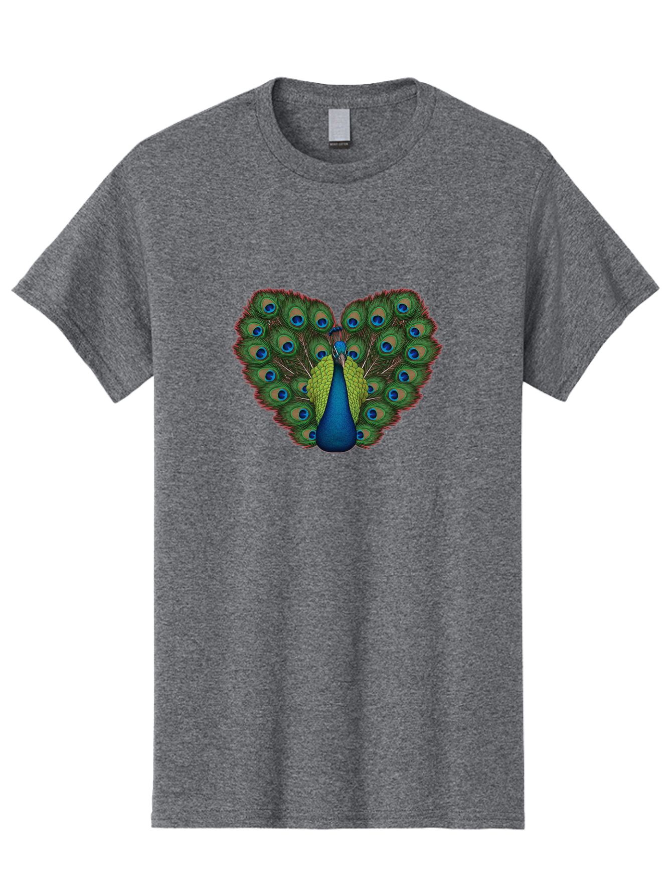 Peacock-23 Men'S Graphic Tee, 100% Cotton, Comfortable Casual Summer Wear, Machine Washable, Peacock, Spread Tail Feathers, Blue Eyespots, Colorful Plumage, Vibrant Blues And Greens, Exotic Bird, Majestic Display, Ornate Feathers Bab085 17