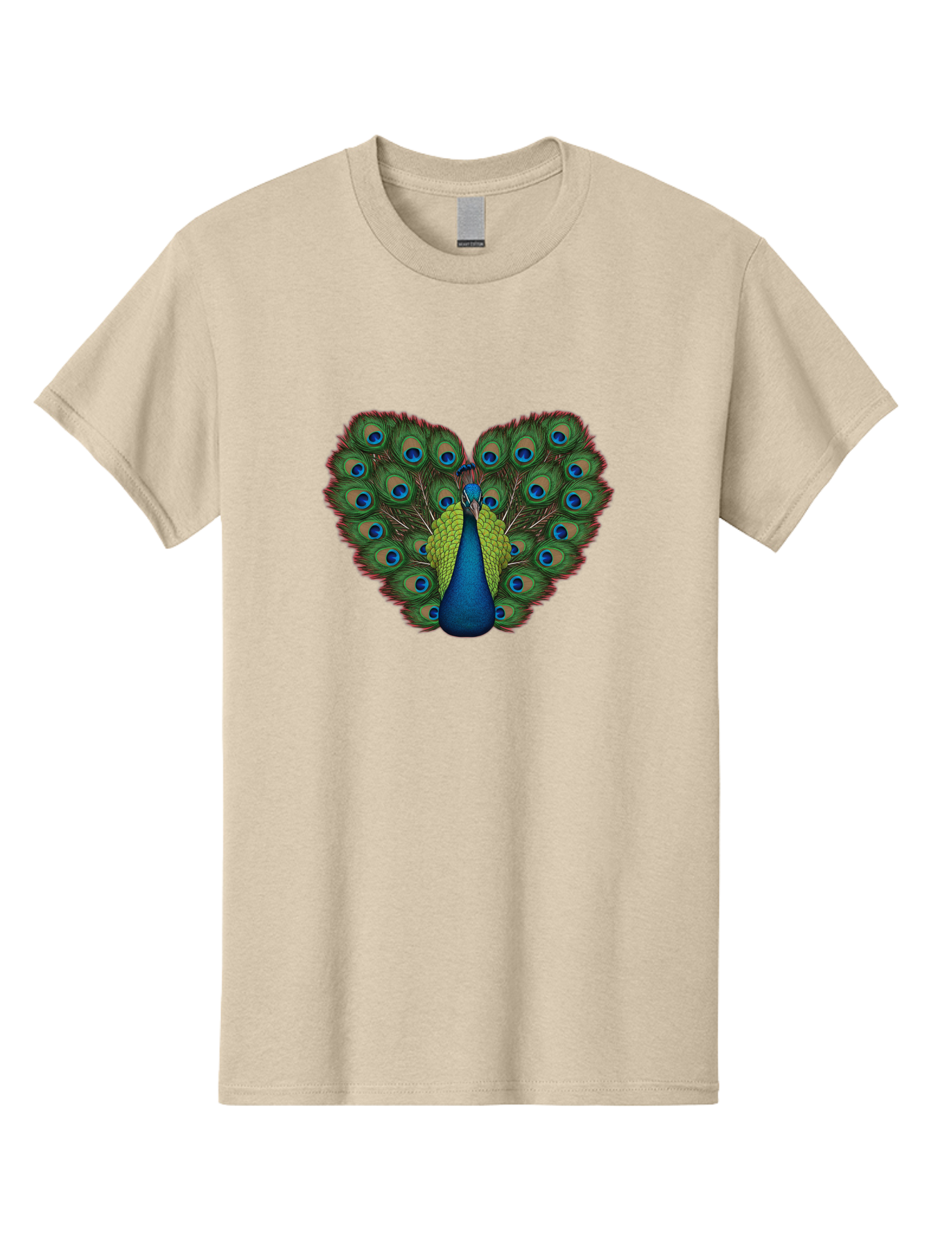 Peacock-23 Men'S Graphic Tee, 100% Cotton, Comfortable Casual Summer Wear, Machine Washable, Peacock, Spread Tail Feathers, Blue Eyespots, Colorful Plumage, Vibrant Blues And Greens, Exotic Bird, Majestic Display, Ornate Feathers Bab085 13
