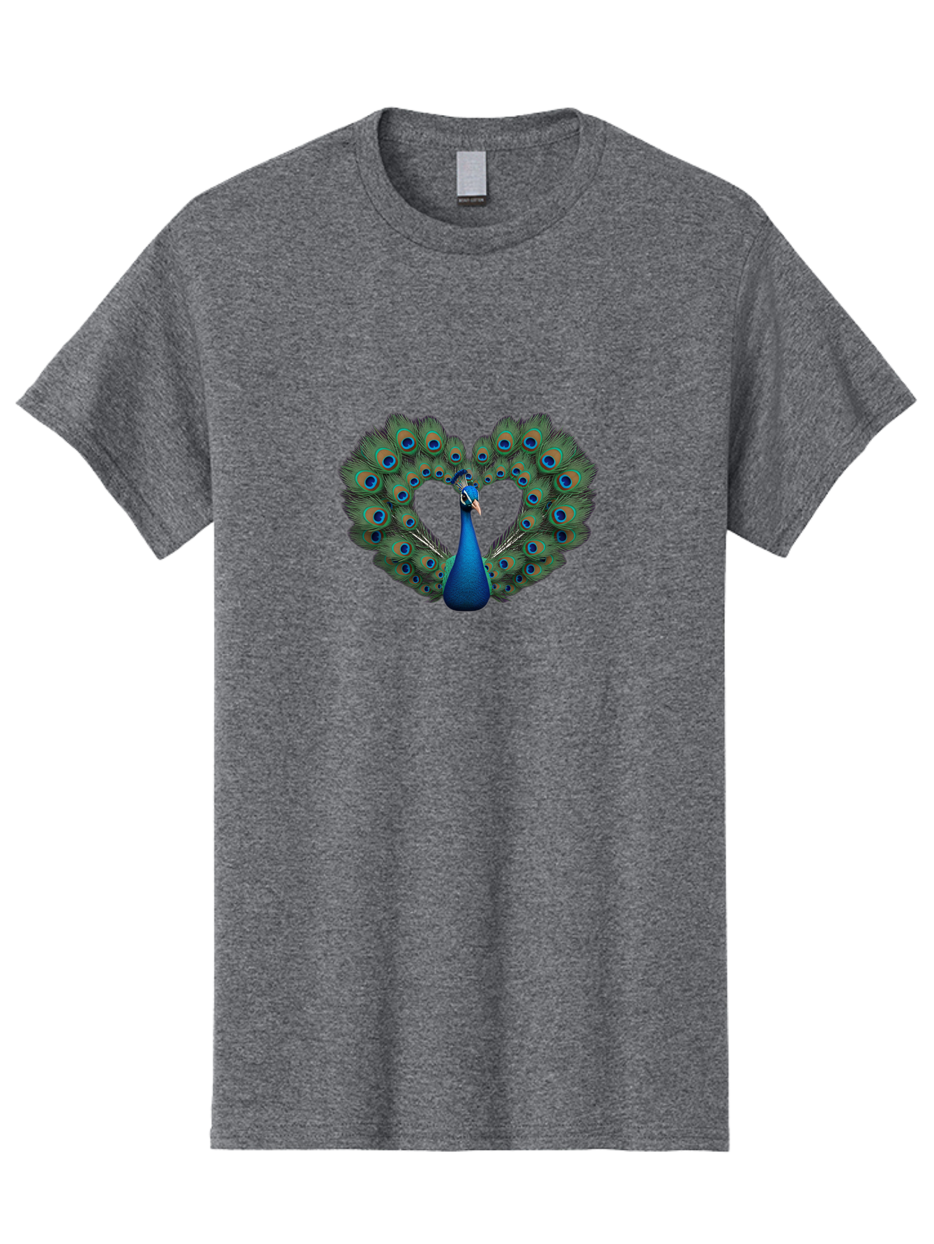 Peacock-24 Men'S Graphic Tee, 100% Cotton, Comfortable Casual Summer Wear, Machine Washable, Peacock, Majestic Bird, Feathers Spread, Iridescent Colors, Blue Eyespots, Vibrant Plumage, Ornate, Exotic, Beautiful, Fancy, Eye-Catching, Bab086 19