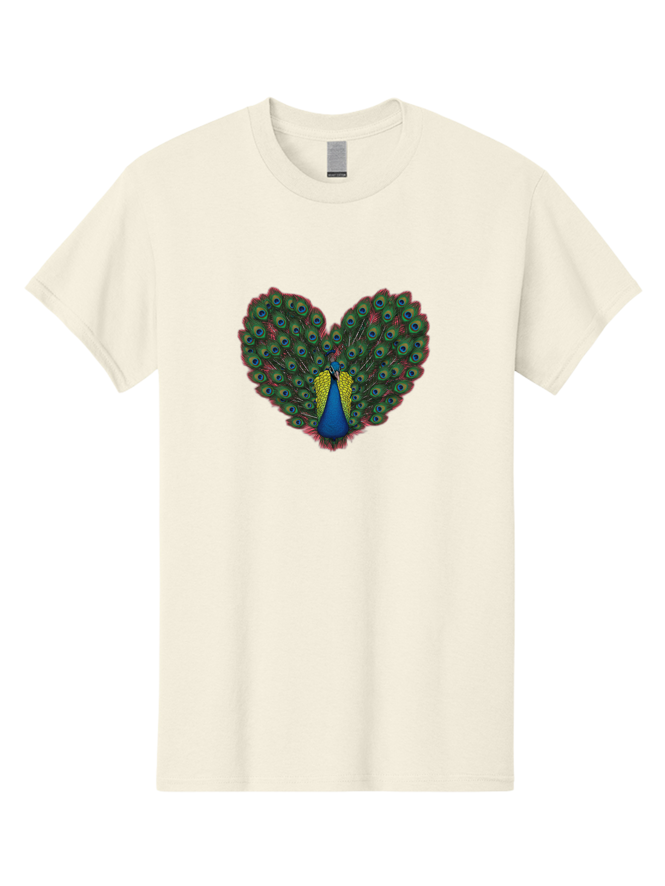Peacock-25 Men'S Graphic Tee, 100% Cotton, Comfortable Casual Summer Wear, Machine Washable, Peacock With Spread Tail, Heart Shape, Blue And Green Feathers, Eye Spots, Vibrant Plumage, Colorful Bird, Majestic Display, Exotic Bird, Bab087 11