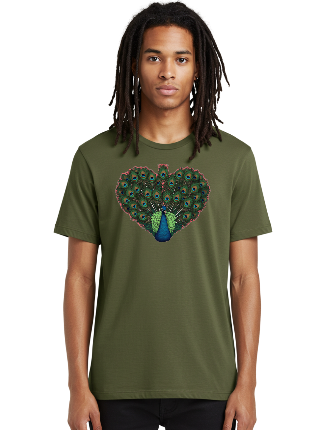 Peacock-26 Men'S Graphic Tee, 100% Cotton, Comfortable Casual Summer Wear, Machine Washable, Peacock Feather Display, Vibrant Plumage, Blue And Green Hues, Eye-Catching Pattern, Majestic Bird, Ornate Tail Feathers, Colorful Bird, Exotic Beauty Bab088 12