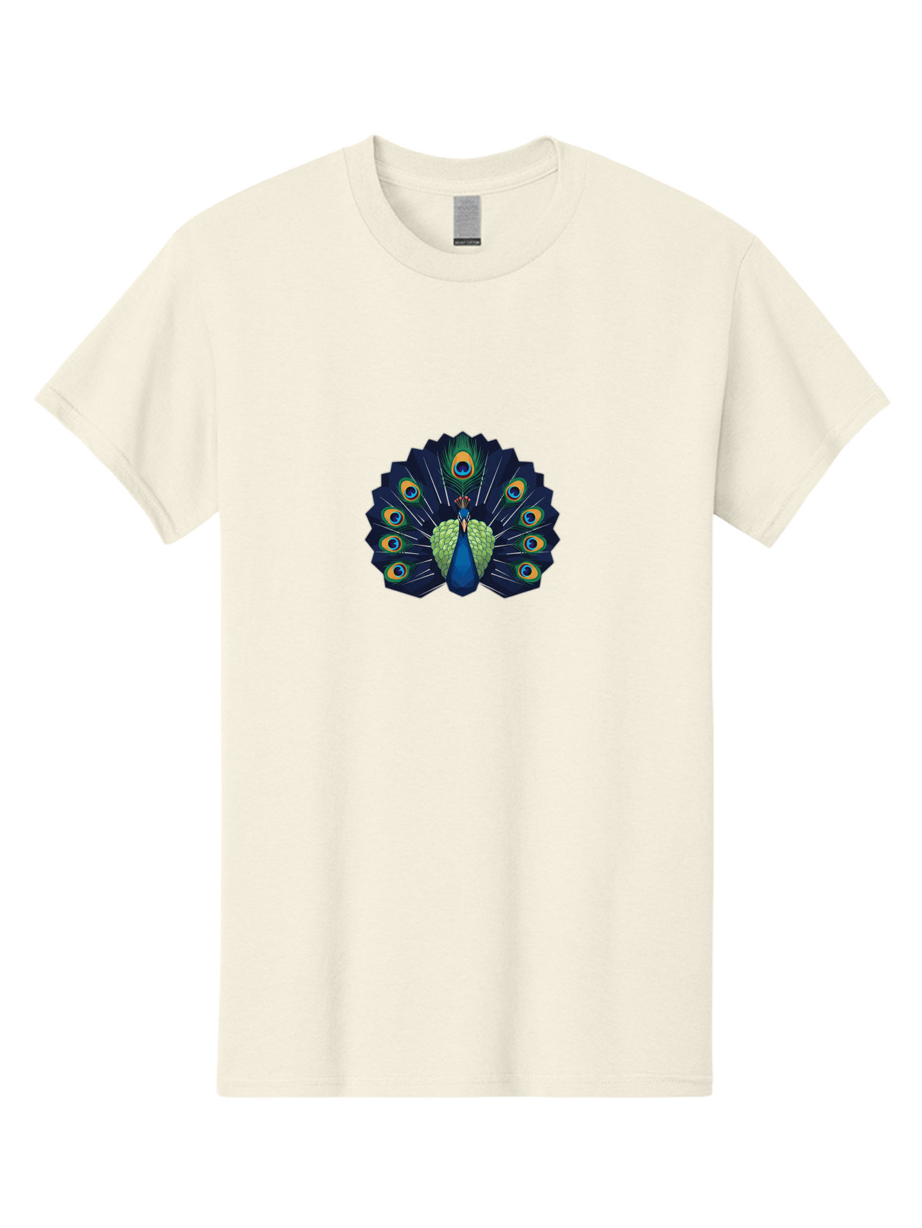 Peacock-27 Men'S Graphic Tee, 100% Cotton, Comfortable Casual Summer Wear, Machine Washable, Peacock Spreading Tail, Vibrant Plumage, Blue And Green Feathers, Eye-Catching Display, Majestic Bird, Colorful Illustration, Wildlife Art, Bab089 3