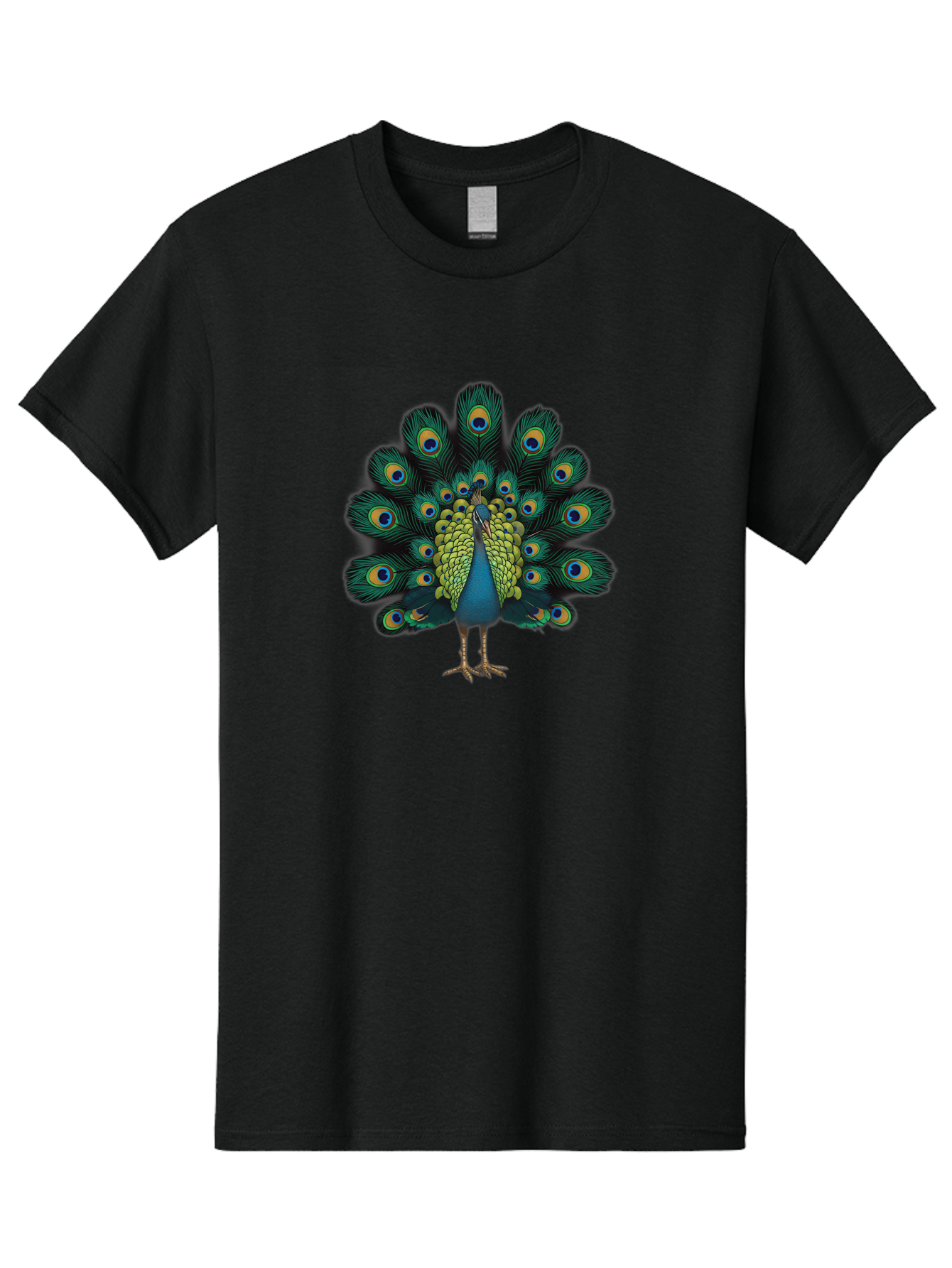 Peacock-29 Men'S Graphic Tee, 100% Cotton, Comfortable Casual Summer Wear, Machine Washable, Peacock Spreading Its Feathers, Vibrant Plumage, Blue And Gold Eye Spots, Turquoise Body, Majestic Bird, Exotic Beauty, Colorful Display, Bab091 11