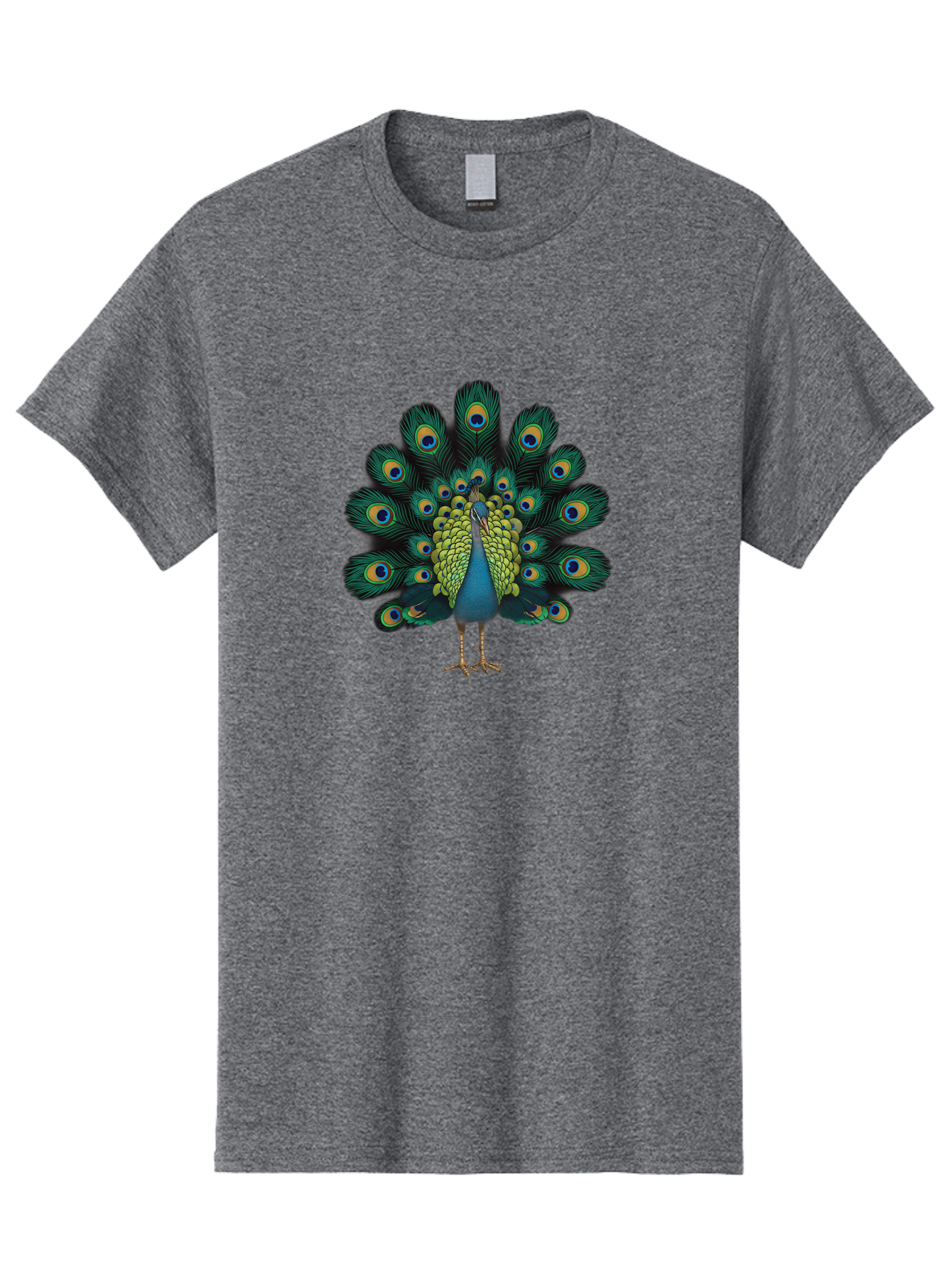 Peacock-29 Men'S Graphic Tee, 100% Cotton, Comfortable Casual Summer Wear, Machine Washable, Peacock Spreading Its Feathers, Vibrant Plumage, Blue And Gold Eye Spots, Turquoise Body, Majestic Bird, Exotic Beauty, Colorful Display, Bab091 13