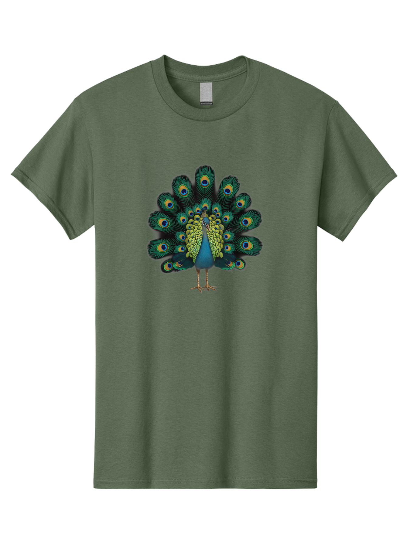 Peacock-29 Men'S Graphic Tee, 100% Cotton, Comfortable Casual Summer Wear, Machine Washable, Peacock Spreading Its Feathers, Vibrant Plumage, Blue And Gold Eye Spots, Turquoise Body, Majestic Bird, Exotic Beauty, Colorful Display, Bab091 19