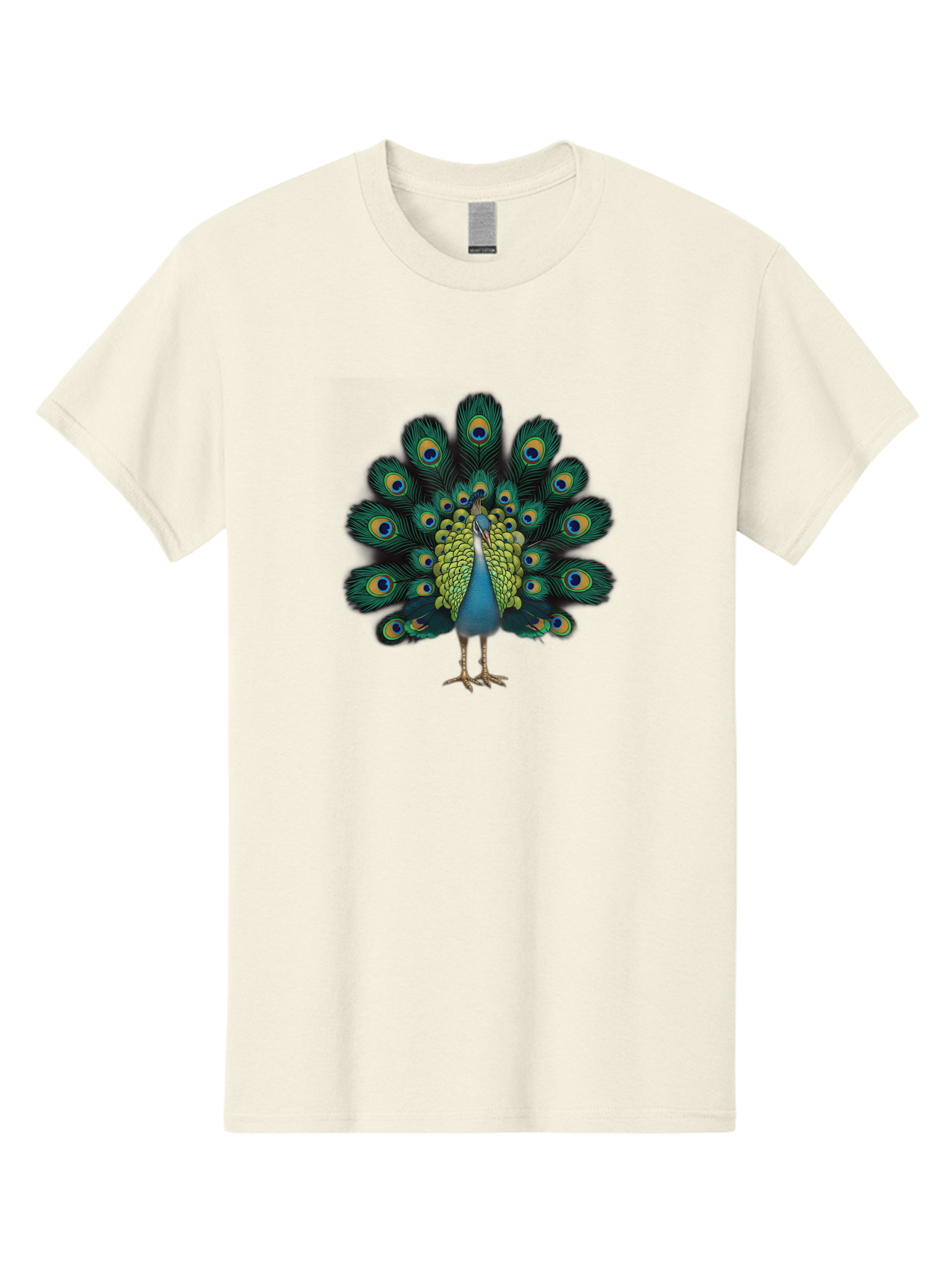 Peacock-29 Men'S Graphic Tee, 100% Cotton, Comfortable Casual Summer Wear, Machine Washable, Peacock Spreading Its Feathers, Vibrant Plumage, Blue And Gold Eye Spots, Turquoise Body, Majestic Bird, Exotic Beauty, Colorful Display, Bab091 3