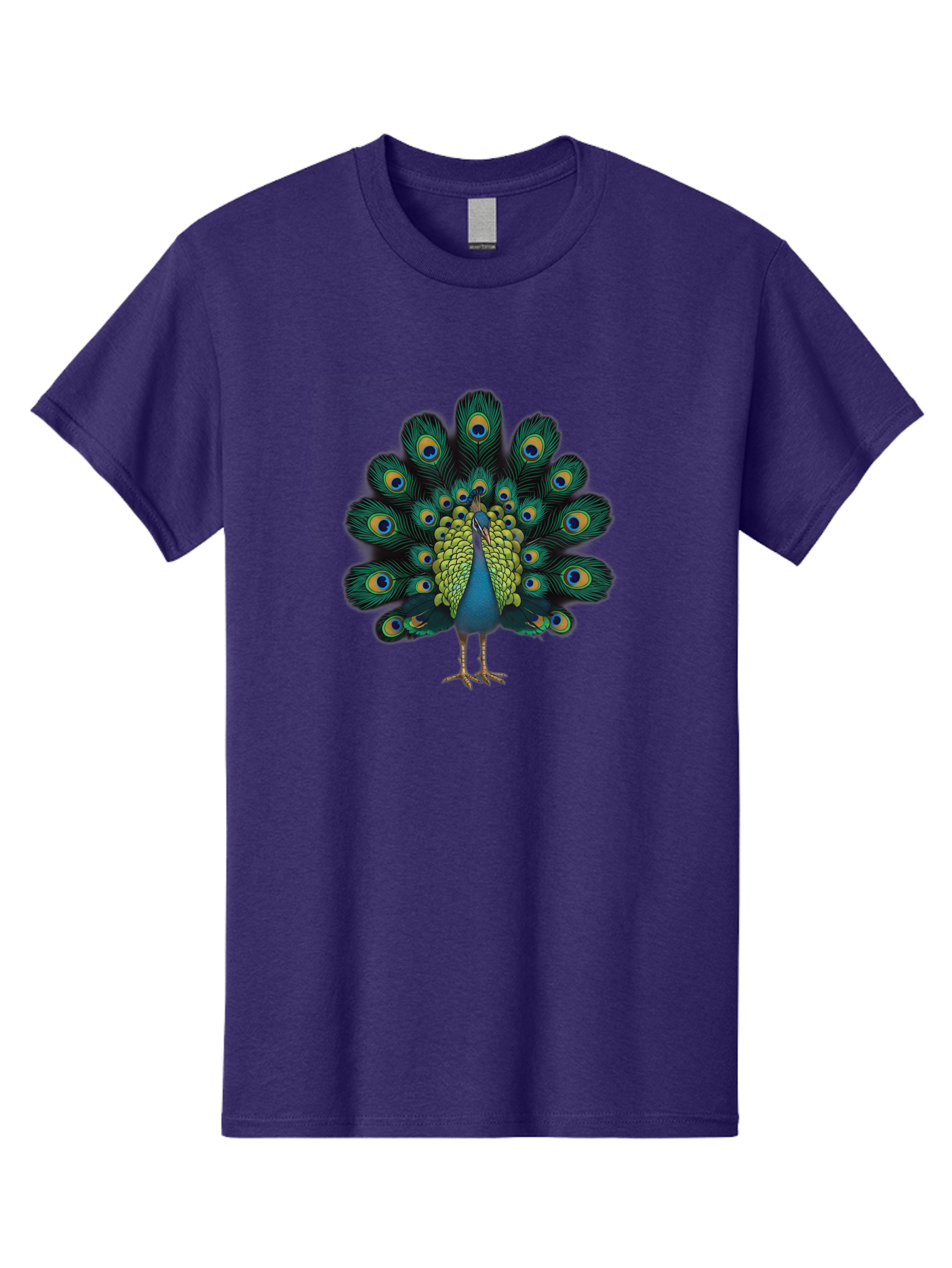 Peacock-29 Men'S Graphic Tee, 100% Cotton, Comfortable Casual Summer Wear, Machine Washable, Peacock Spreading Its Feathers, Vibrant Plumage, Blue And Gold Eye Spots, Turquoise Body, Majestic Bird, Exotic Beauty, Colorful Display, Bab091 7