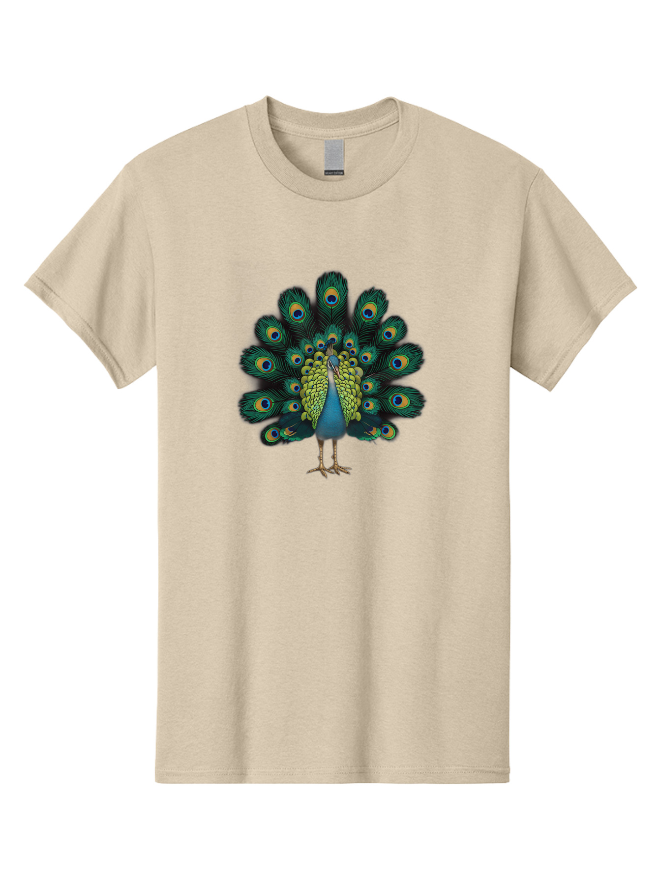 Peacock-29 Men'S Graphic Tee, 100% Cotton, Comfortable Casual Summer Wear, Machine Washable, Peacock Spreading Its Feathers, Vibrant Plumage, Blue And Gold Eye Spots, Turquoise Body, Majestic Bird, Exotic Beauty, Colorful Display, Bab091 23