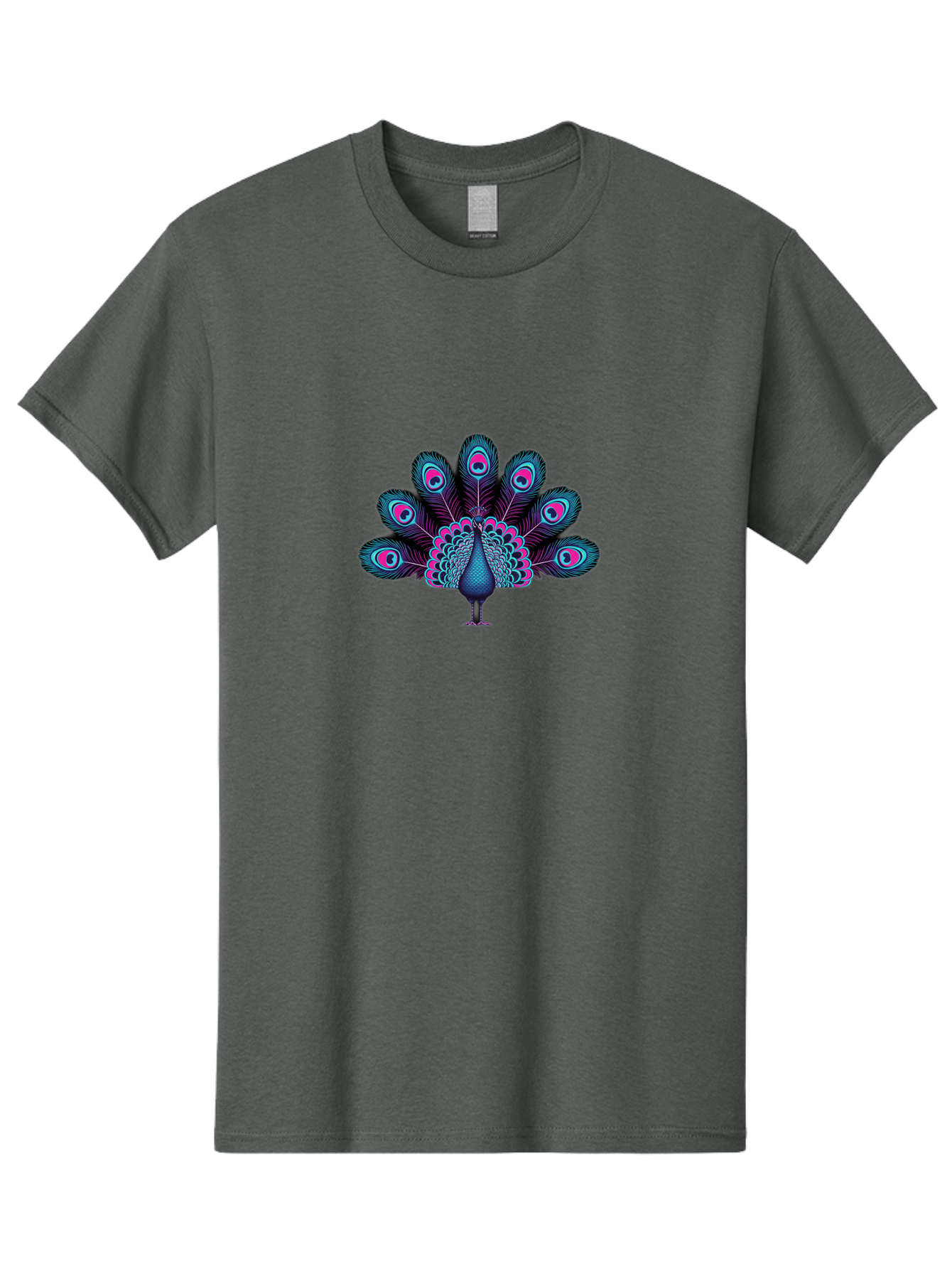 Peacock-30 Men'S Graphic Tee, 100% Cotton, Comfortable Casual Summer Wear, Machine Washable, Peacock Illustration, Colorful Plumage, Vibrant Feathers, Blue And Pink Hues, Eye-Catching Design, Bird Of Beauty, Ornate Tail, Artistic Render Bab093 27