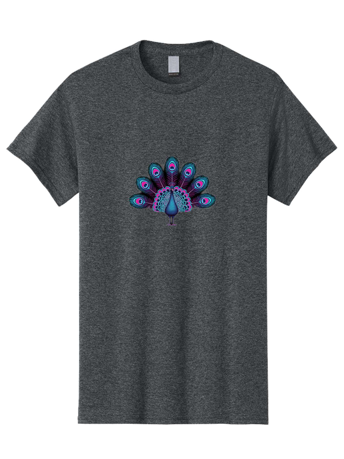 Peacock-30 Men'S Graphic Tee, 100% Cotton, Comfortable Casual Summer Wear, Machine Washable, Peacock Illustration, Colorful Plumage, Vibrant Feathers, Blue And Pink Hues, Eye-Catching Design, Bird Of Beauty, Ornate Tail, Artistic Render Bab093 15