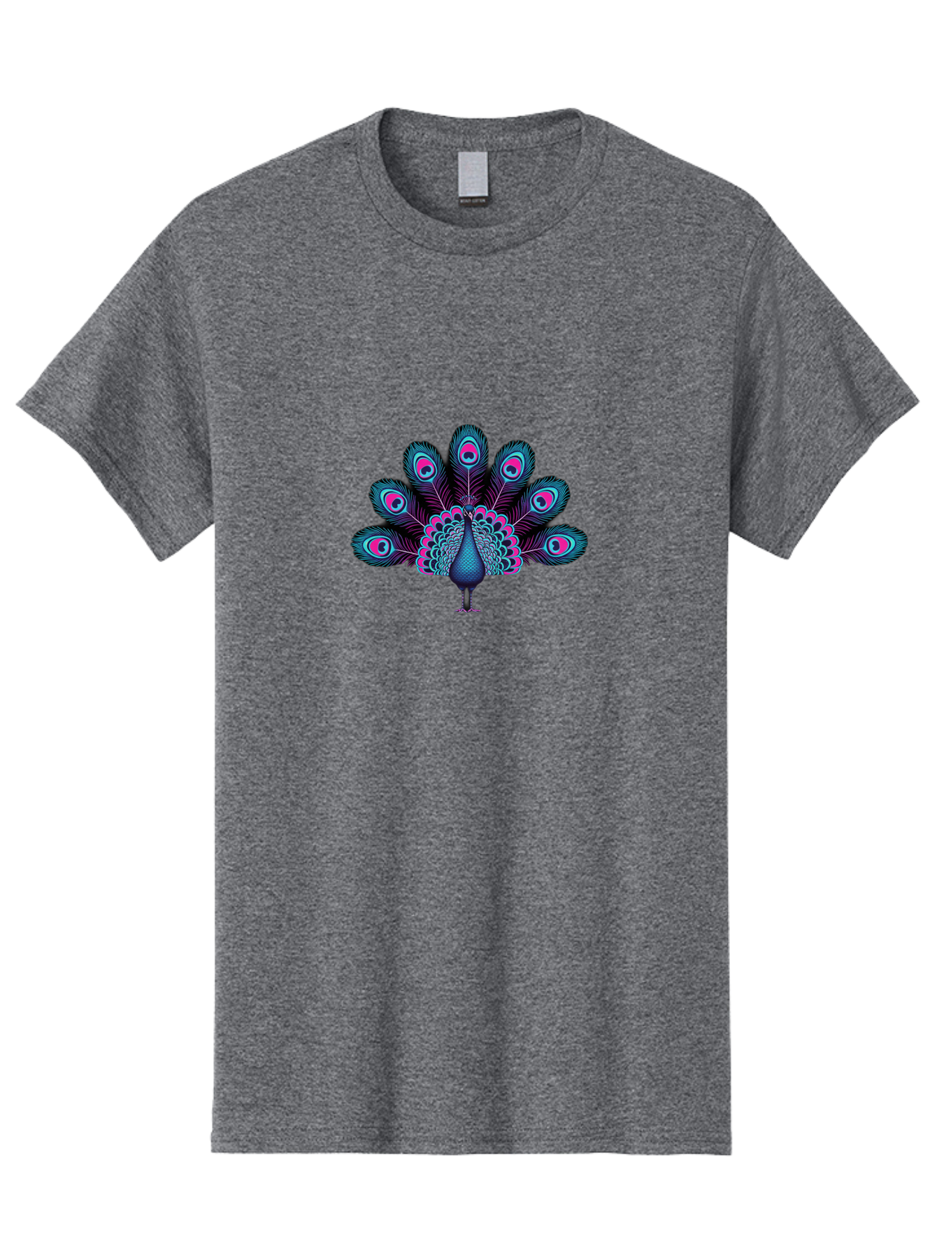 Peacock-30 Men'S Graphic Tee, 100% Cotton, Comfortable Casual Summer Wear, Machine Washable, Peacock Illustration, Colorful Plumage, Vibrant Feathers, Blue And Pink Hues, Eye-Catching Design, Bird Of Beauty, Ornate Tail, Artistic Render Bab093 29