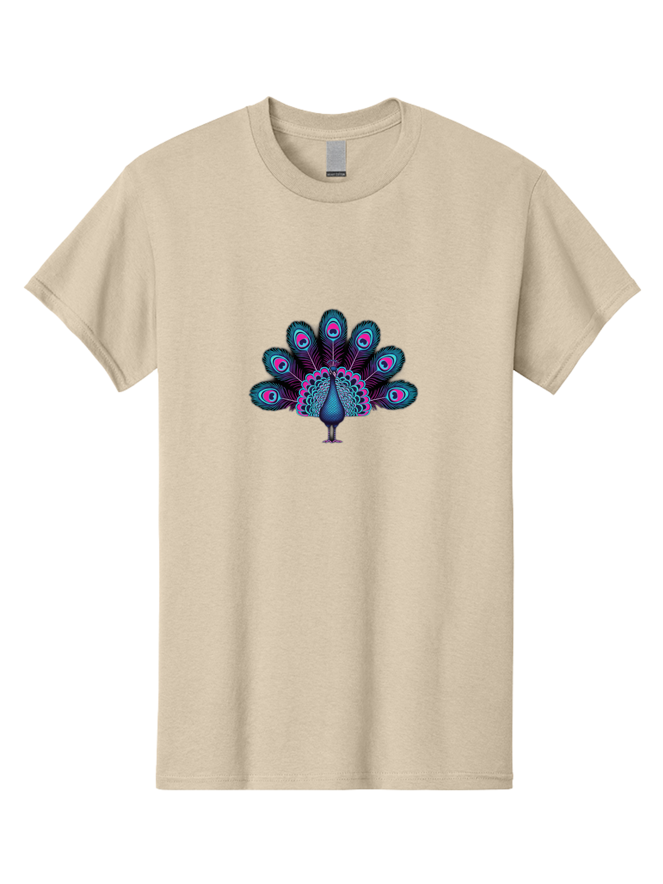 Peacock-30 Men'S Graphic Tee, 100% Cotton, Comfortable Casual Summer Wear, Machine Washable, Peacock Illustration, Colorful Plumage, Vibrant Feathers, Blue And Pink Hues, Eye-Catching Design, Bird Of Beauty, Ornate Tail, Artistic Render Bab093 13