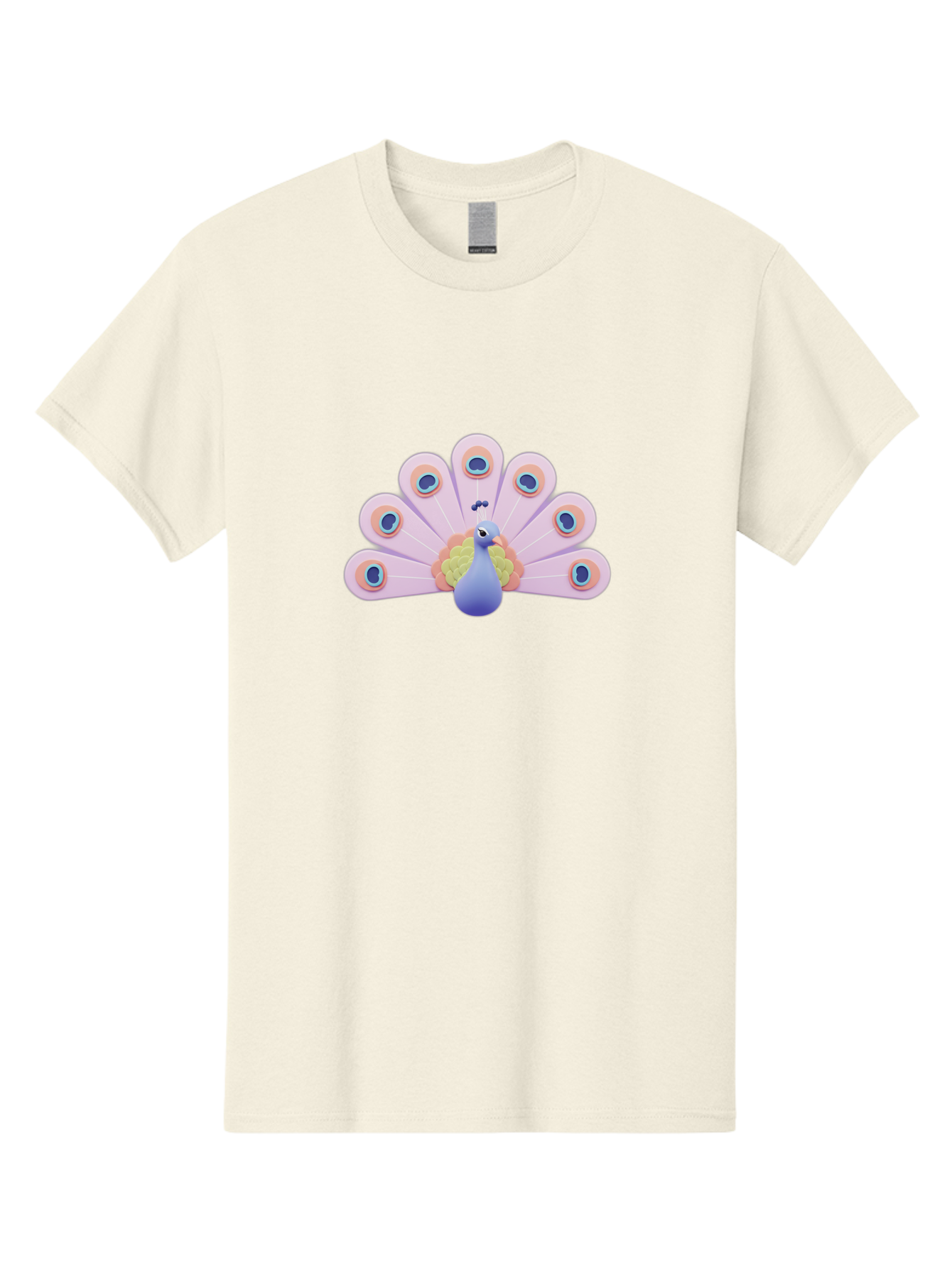 Peacock-4 Men'S Graphic Tee, 100% Cotton, Comfortable Casual Summer Wear, Machine Washable, Peacock Illustration, Colorful Plumage, Blue Bird, Purple Feathers, Orange Accents, Eye-Catching Design, Stylized Artwork, Vibrant Colors, Bab098 21