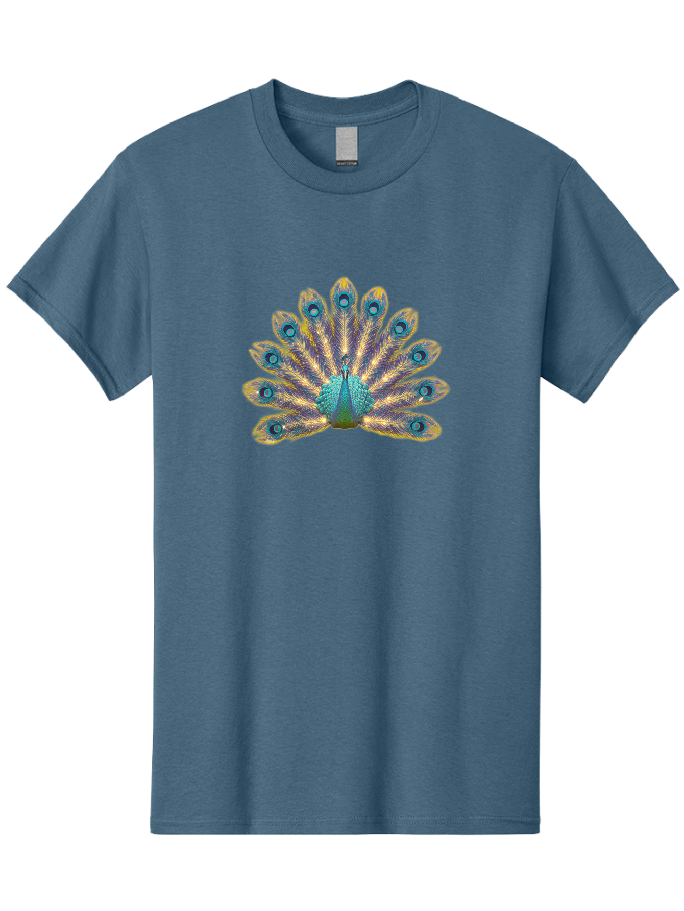 Peacock-7 Men'S Graphic Tee, 100% Cotton, Comfortable Casual Summer Wear, Machine Washable, Vibrant Feathers, Blue And Yellow Plumage, Iridescent Colors, Intricate Patterns, Majestic Bird, Courtship Display, Exotic Wildlife, Bab101 13