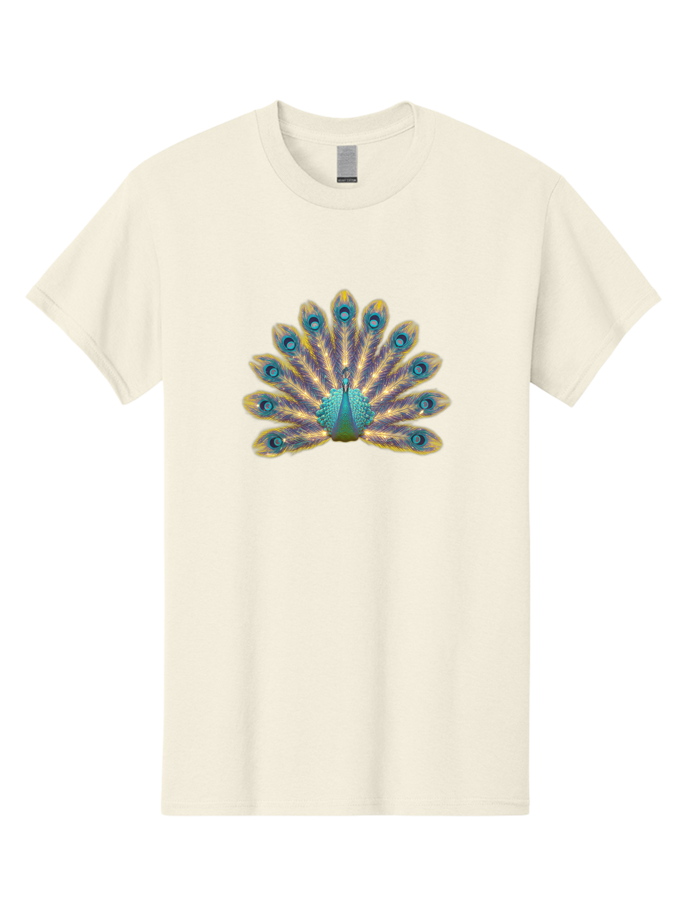 Peacock-7 Men'S Graphic Tee, 100% Cotton, Comfortable Casual Summer Wear, Machine Washable, Vibrant Feathers, Blue And Yellow Plumage, Iridescent Colors, Intricate Patterns, Majestic Bird, Courtship Display, Exotic Wildlife, Bab101 5