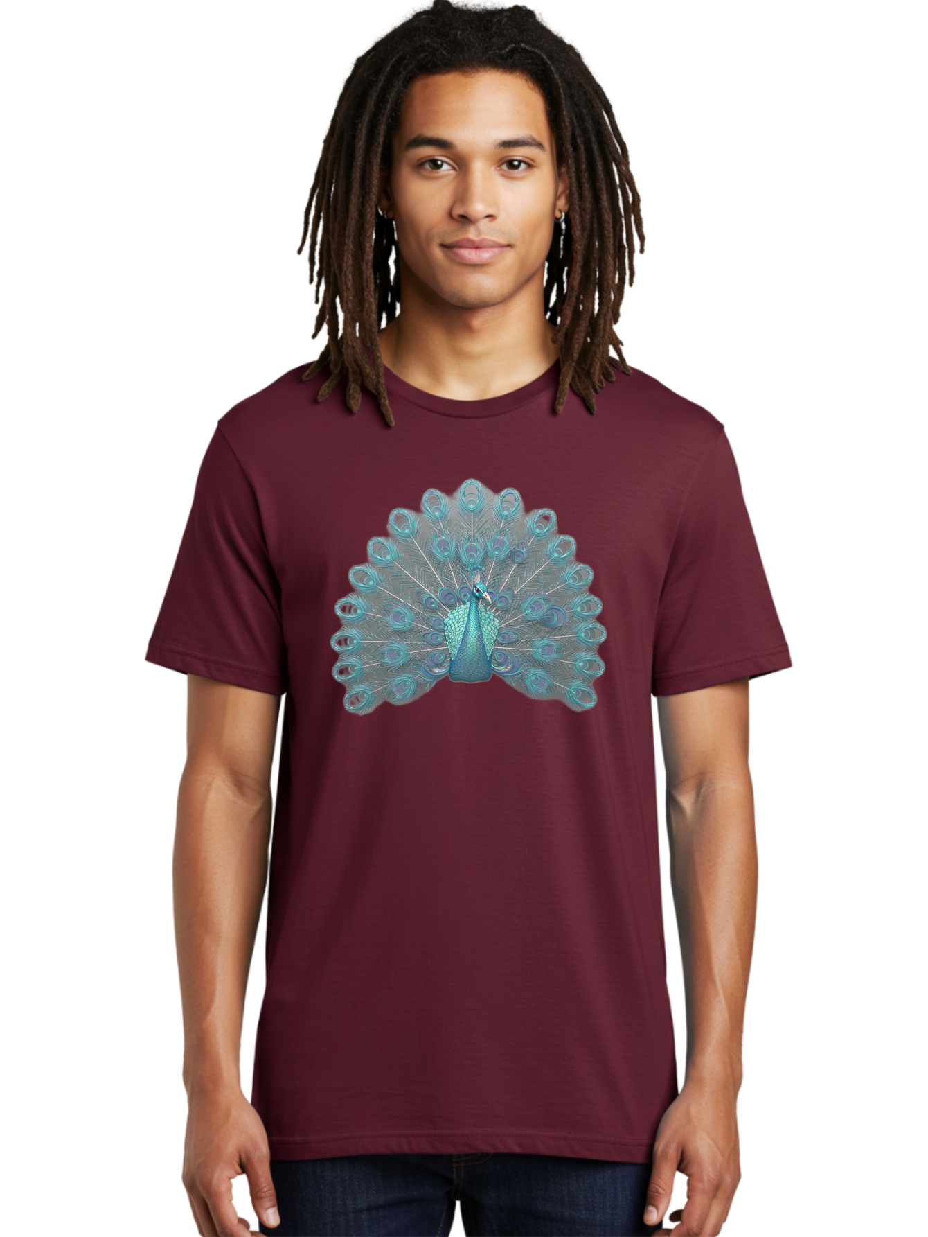 Peacock-8 Men'S Graphic Tee, 100% Cotton, Comfortable Casual Summer Wear, Machine Washable, Blue Peacock, Bird'S Plumage, Feathered Friend, Exotic Bird, Vibrant Colors, Eye-Catching Pattern, Wildlife Photography, Blue Feathers Bab102 16