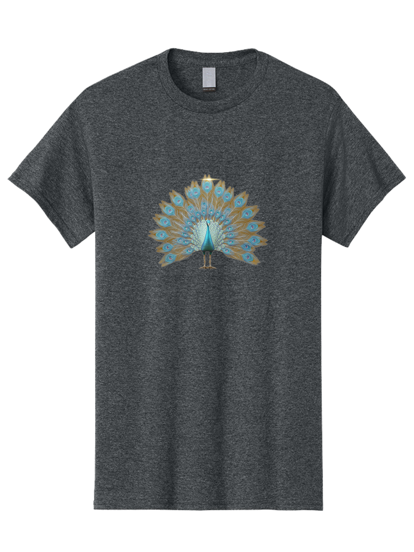 Peacock-9 Men'S Graphic Tee, 100% Cotton, Comfortable Casual Summer Wear, Machine Washable, Peacock Display, Vibrant Blue Feathers, Eye-Catching Plumage, Majestic Bird, Nature'S Beauty, Stunning Colors, Ornate Tail Feathers, Bird Of Paradise Bab103 9