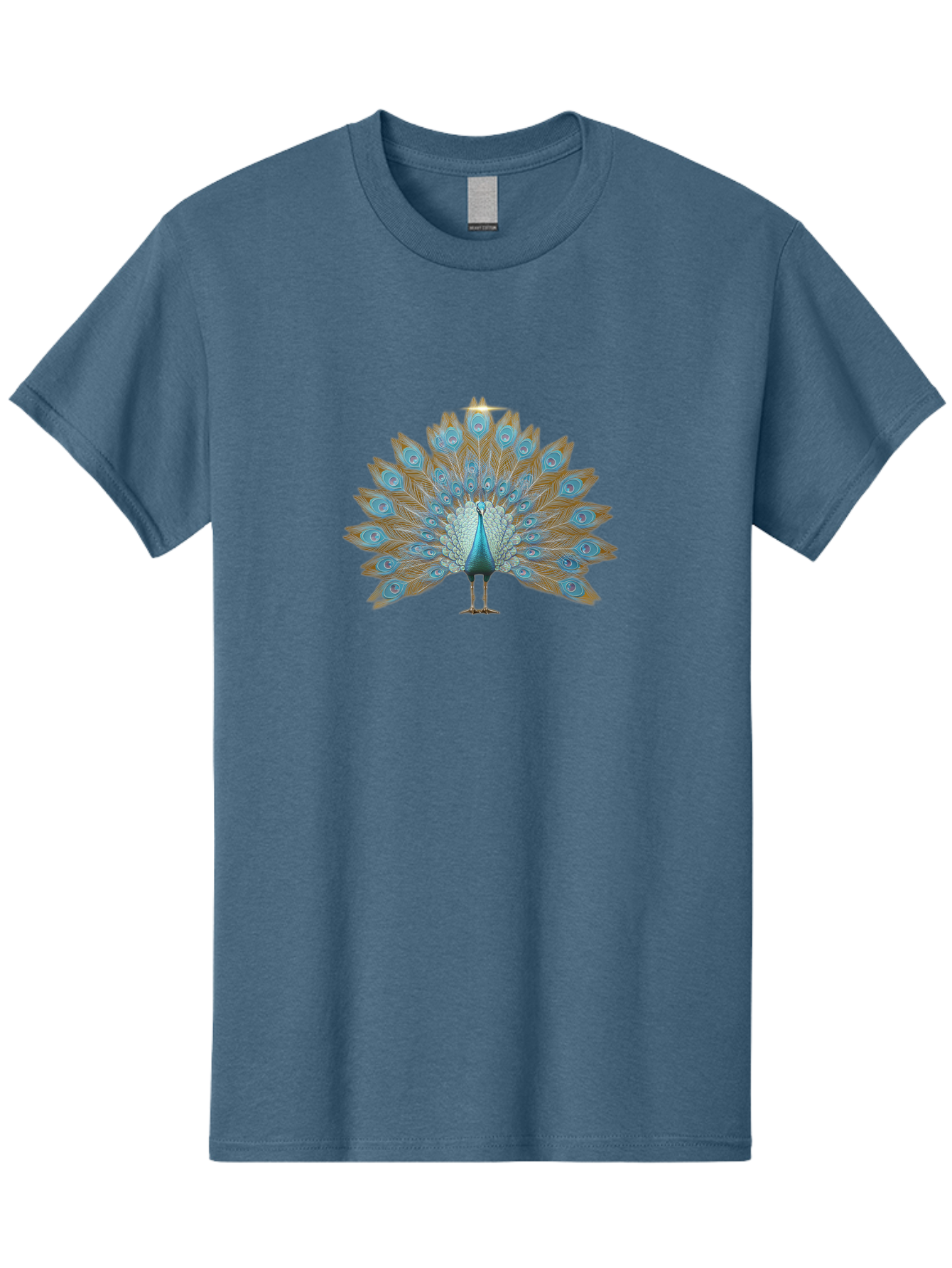 Peacock-9 Men'S Graphic Tee, 100% Cotton, Comfortable Casual Summer Wear, Machine Washable, Peacock Display, Vibrant Blue Feathers, Eye-Catching Plumage, Majestic Bird, Nature'S Beauty, Stunning Colors, Ornate Tail Feathers, Bird Of Paradise Bab103 13