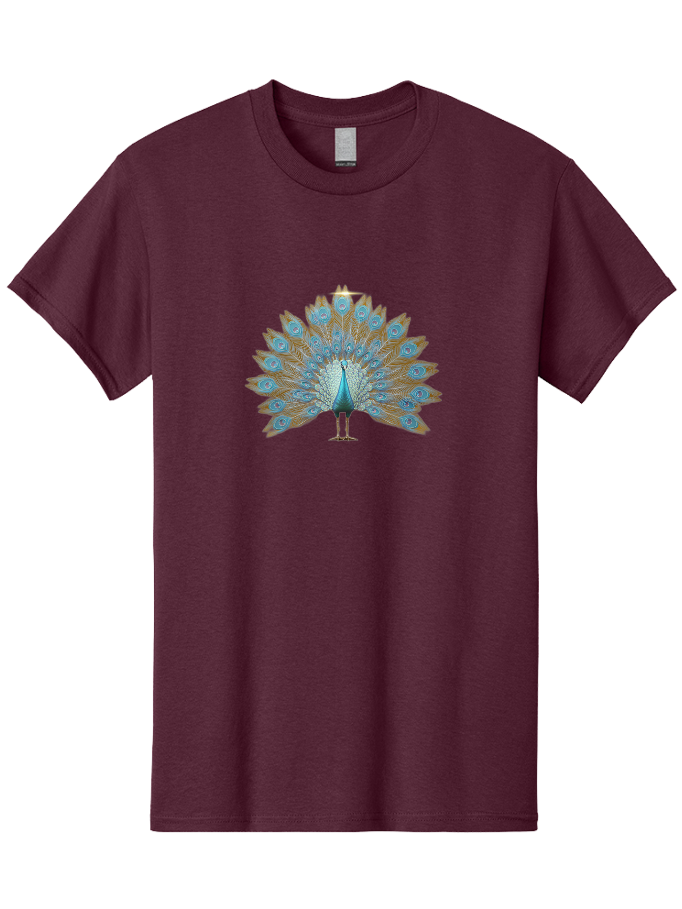 Peacock-9 Men'S Graphic Tee, 100% Cotton, Comfortable Casual Summer Wear, Machine Washable, Peacock Display, Vibrant Blue Feathers, Eye-Catching Plumage, Majestic Bird, Nature'S Beauty, Stunning Colors, Ornate Tail Feathers, Bird Of Paradise Bab103 15