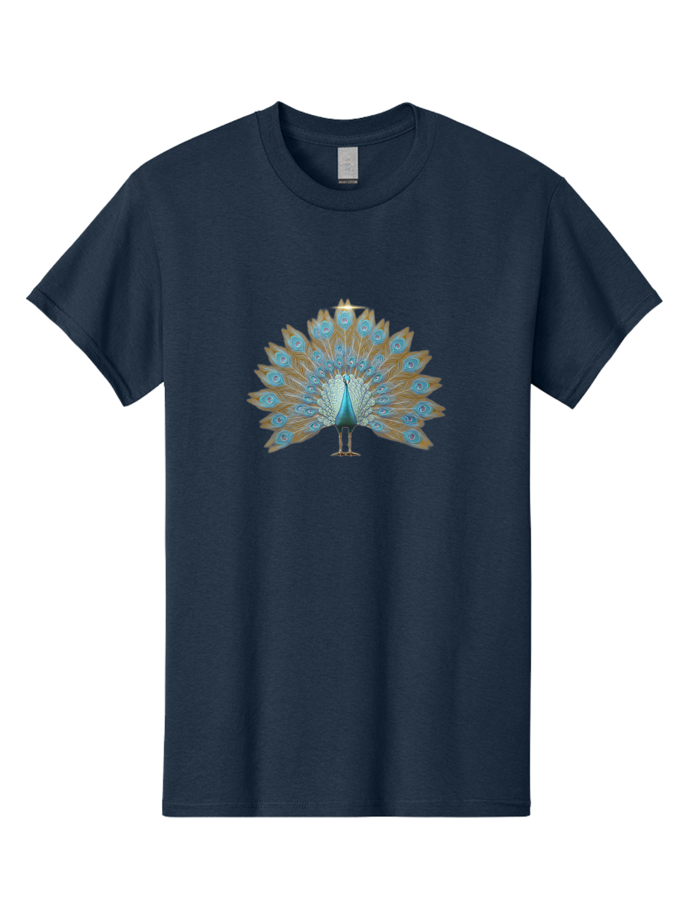 Peacock-9 Men'S Graphic Tee, 100% Cotton, Comfortable Casual Summer Wear, Machine Washable, Peacock Display, Vibrant Blue Feathers, Eye-Catching Plumage, Majestic Bird, Nature'S Beauty, Stunning Colors, Ornate Tail Feathers, Bird Of Paradise Bab103 21
