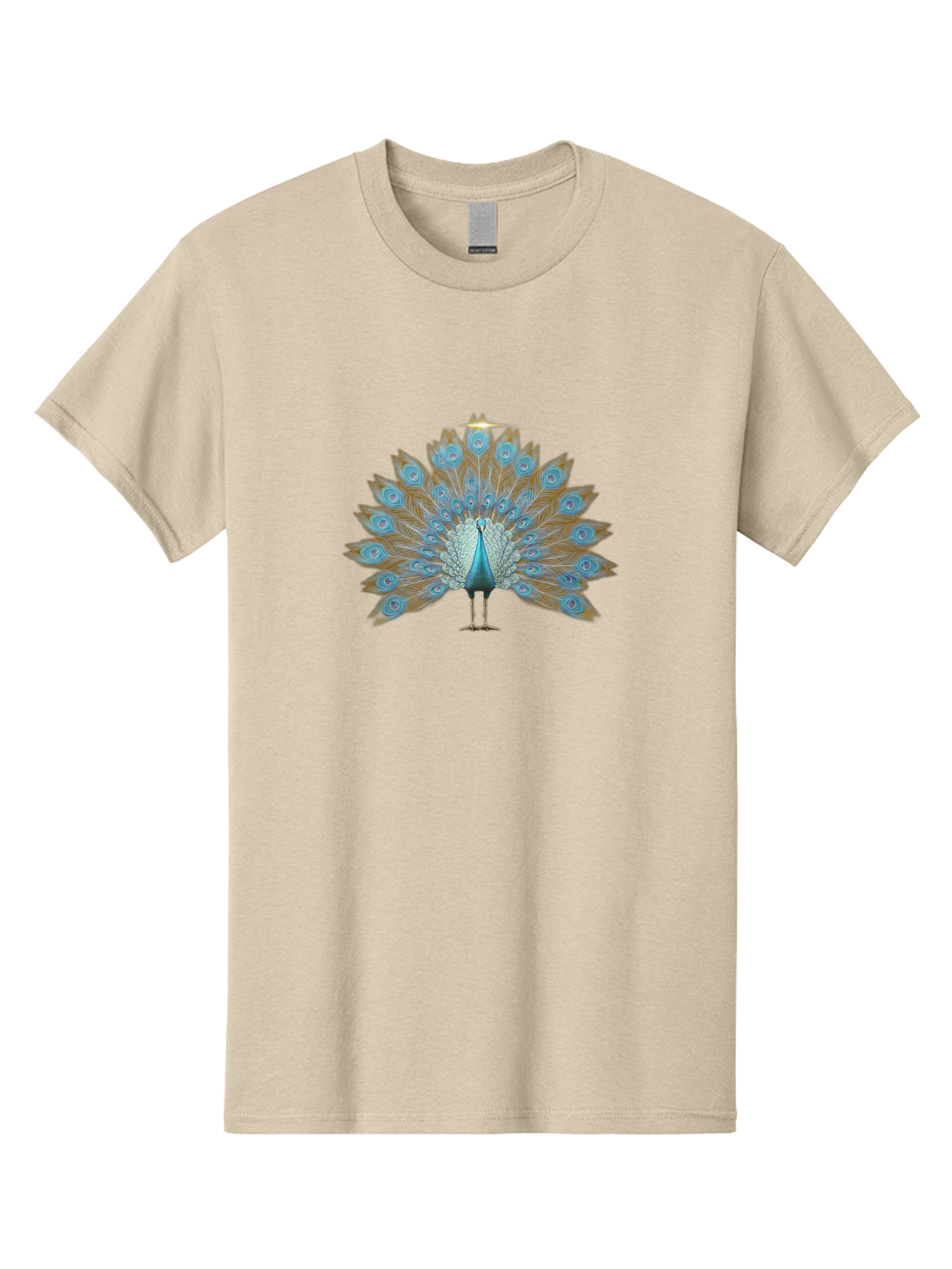 Peacock-9 Men'S Graphic Tee, 100% Cotton, Comfortable Casual Summer Wear, Machine Washable, Peacock Display, Vibrant Blue Feathers, Eye-Catching Plumage, Majestic Bird, Nature'S Beauty, Stunning Colors, Ornate Tail Feathers, Bird Of Paradise Bab103 3