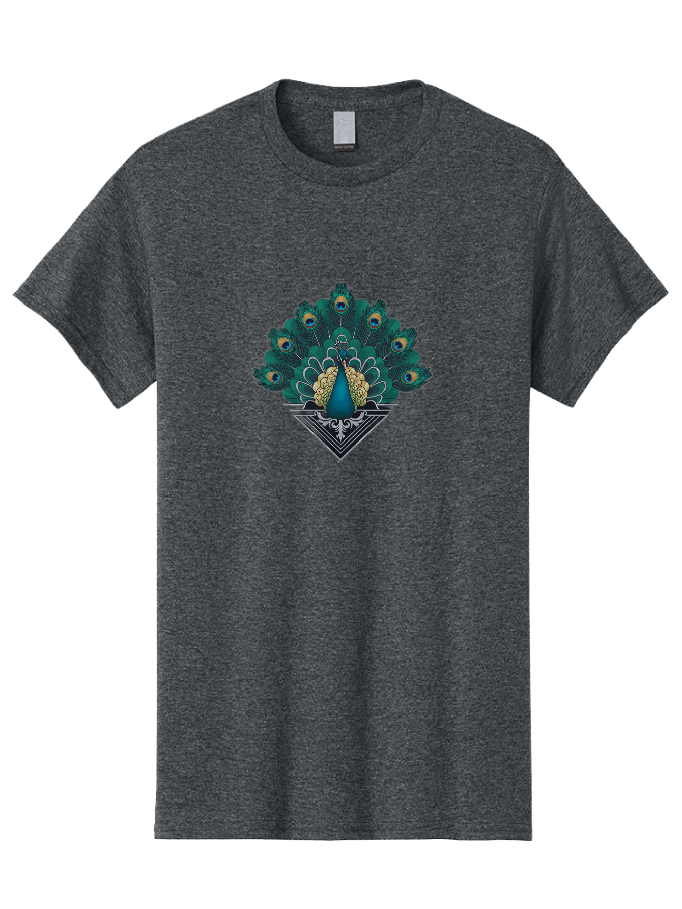 Peacock-Design Men'S Graphic Tee, 100% Cotton, Comfortable Casual Summer Wear, Machine Washable, Peacock, Vibrant Plumage, Blue And Gold Feathers, Ornate Design, Majestic Bird, Display Of Feathers, Symbolic Beauty, Elegant Pattern Bab104 9