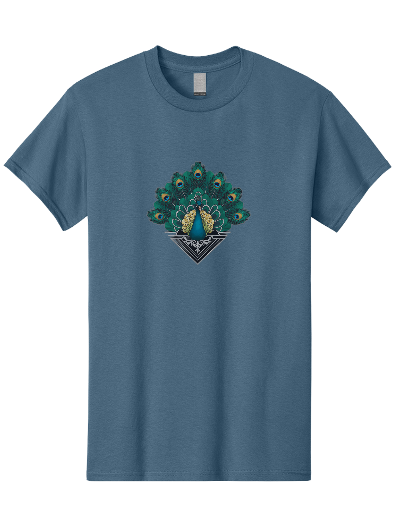 Peacock-Design Men'S Graphic Tee, 100% Cotton, Comfortable Casual Summer Wear, Machine Washable, Peacock, Vibrant Plumage, Blue And Gold Feathers, Ornate Design, Majestic Bird, Display Of Feathers, Symbolic Beauty, Elegant Pattern Bab104 13